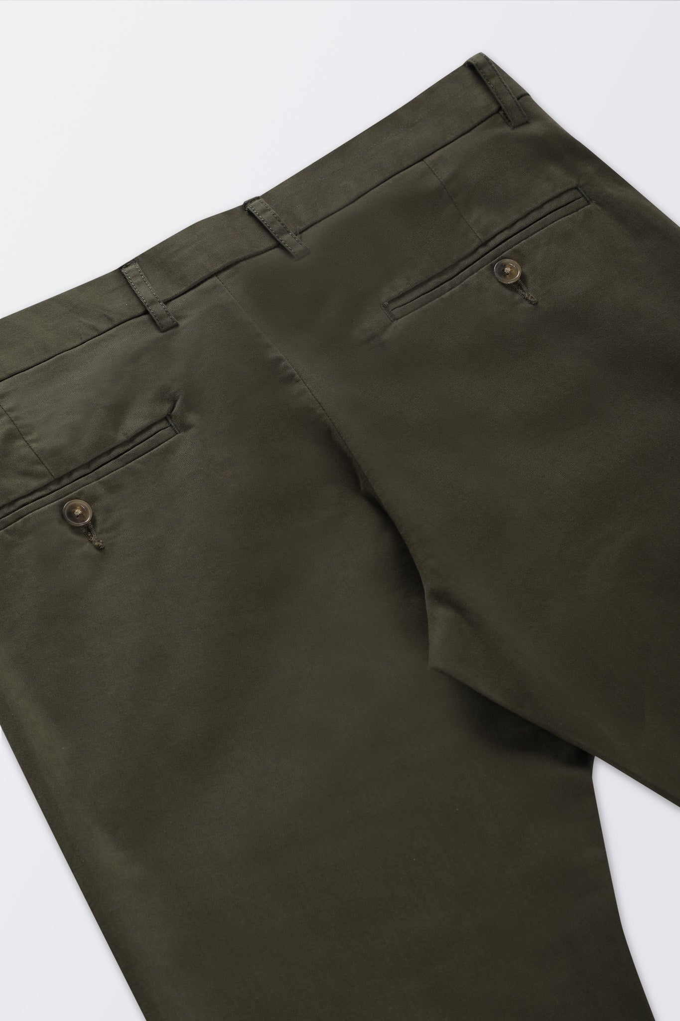 Bare Brown Stretch Slim Fit Cotton Chinos - Olive Green