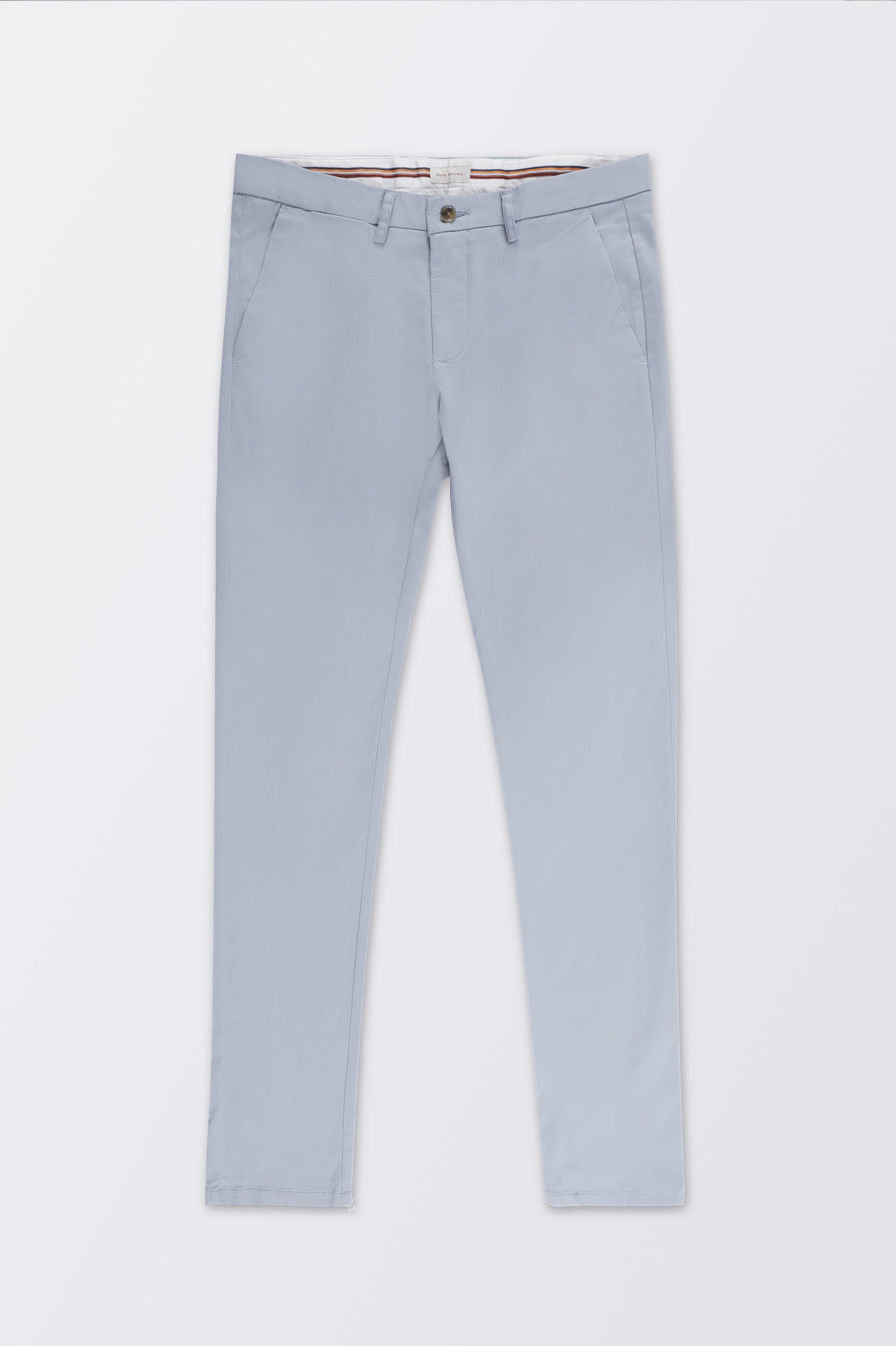 Bare Brown Stretch Slim Fit Cotton Chinos - Light Blue
