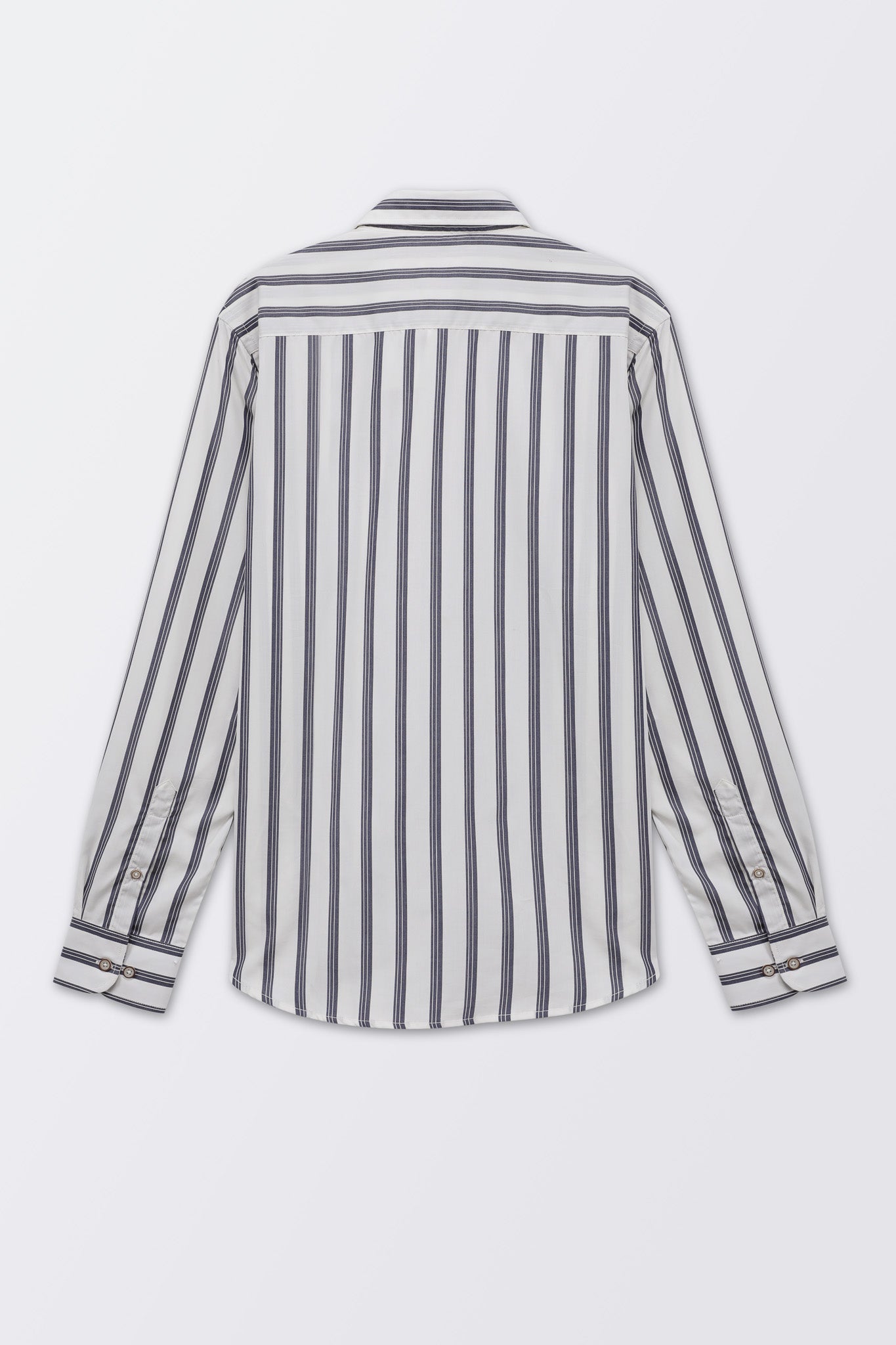 Bare Brown Striped Slim Fit Cotton Shirt with Full Sleeves