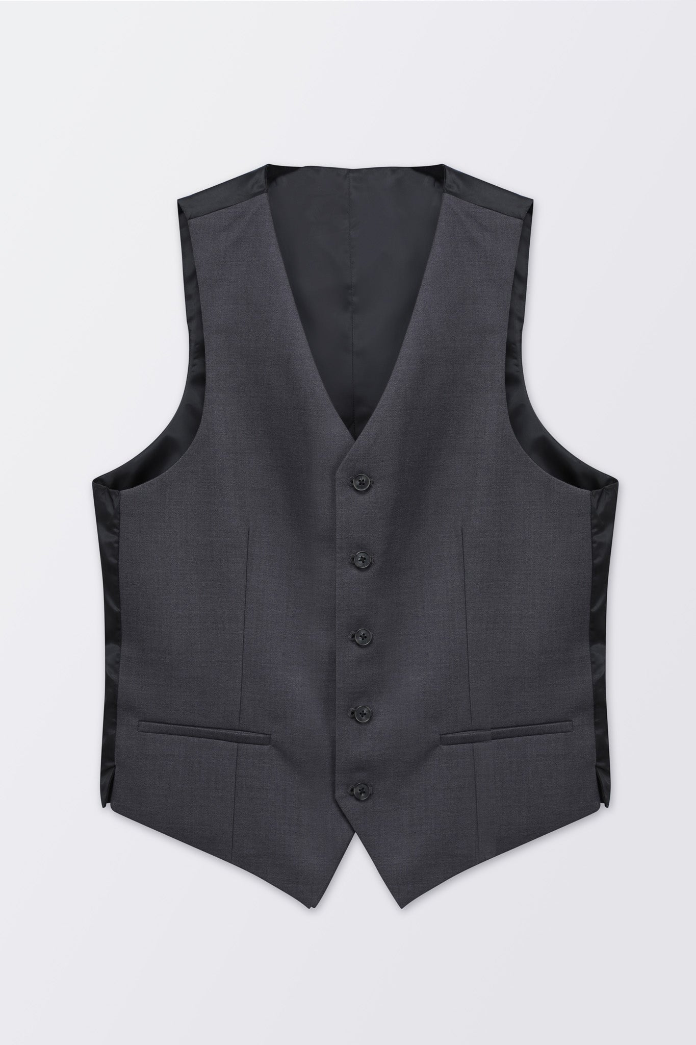 Grey Solid Slim Fit Suit