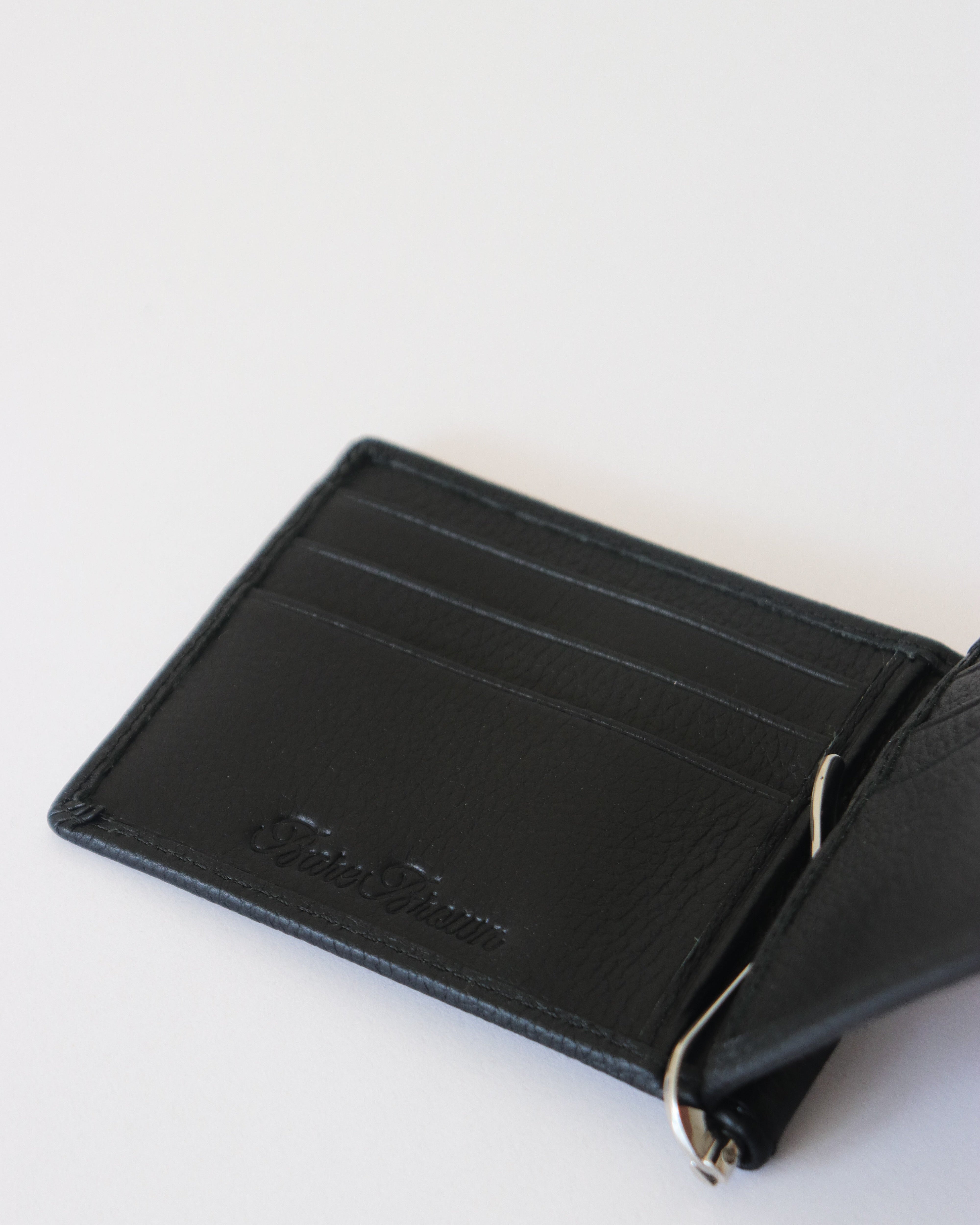 Genuine Leather Black Money Clip With RFID Protection