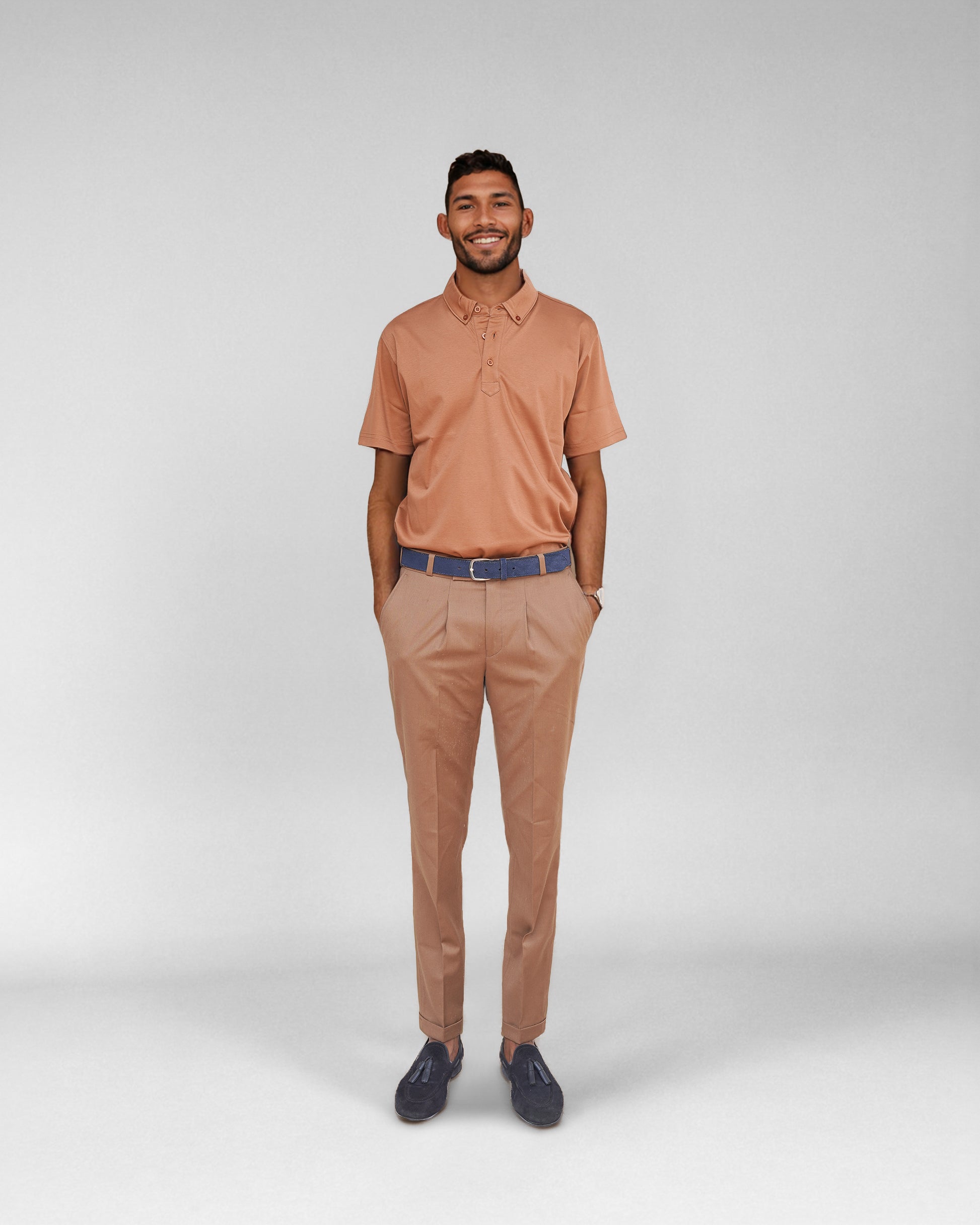 Bare Brown Slim Fit Polo T-Shirt - Brown