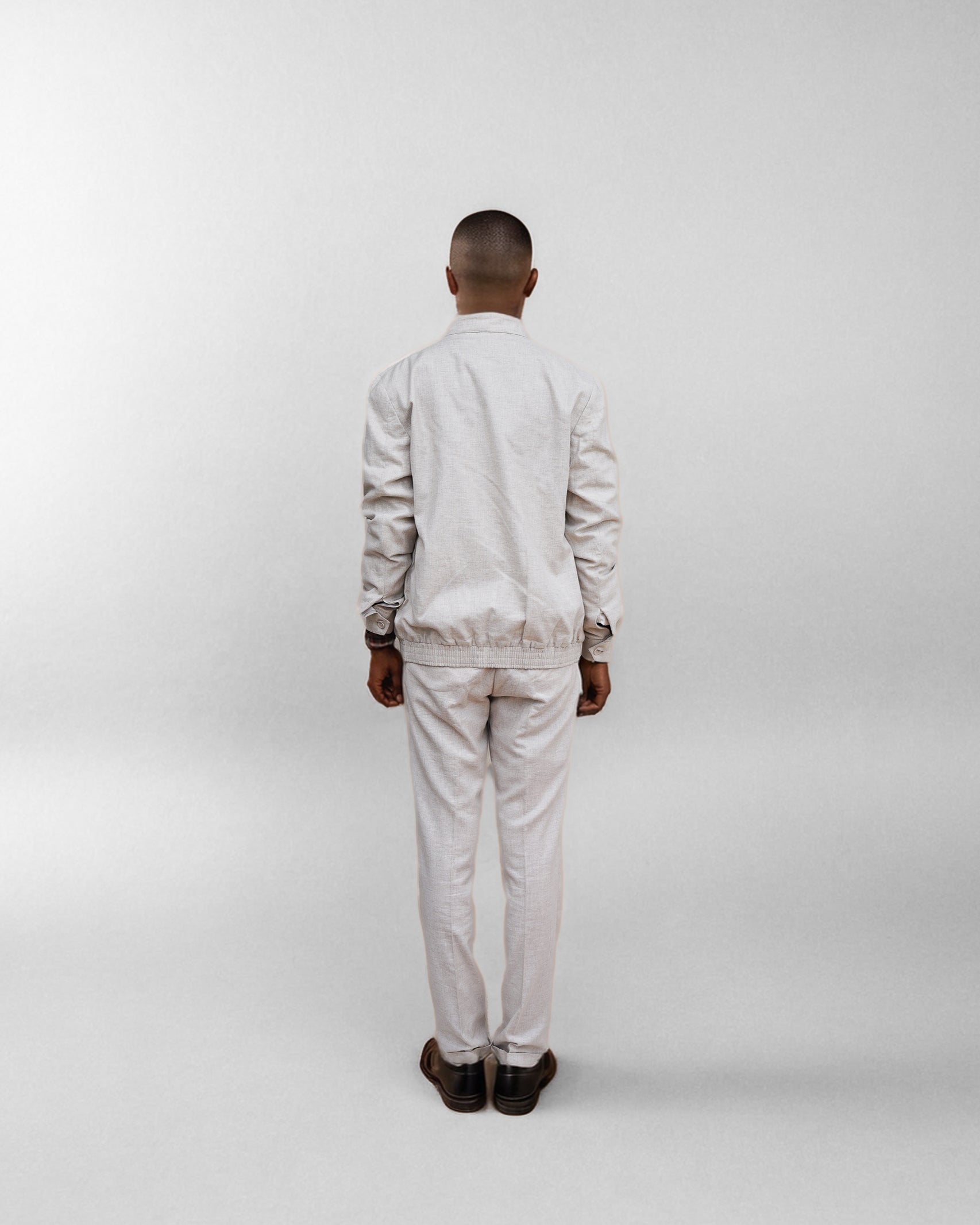 Bare Brown Slim Fit Jacket with Suede Detailing- Beige
