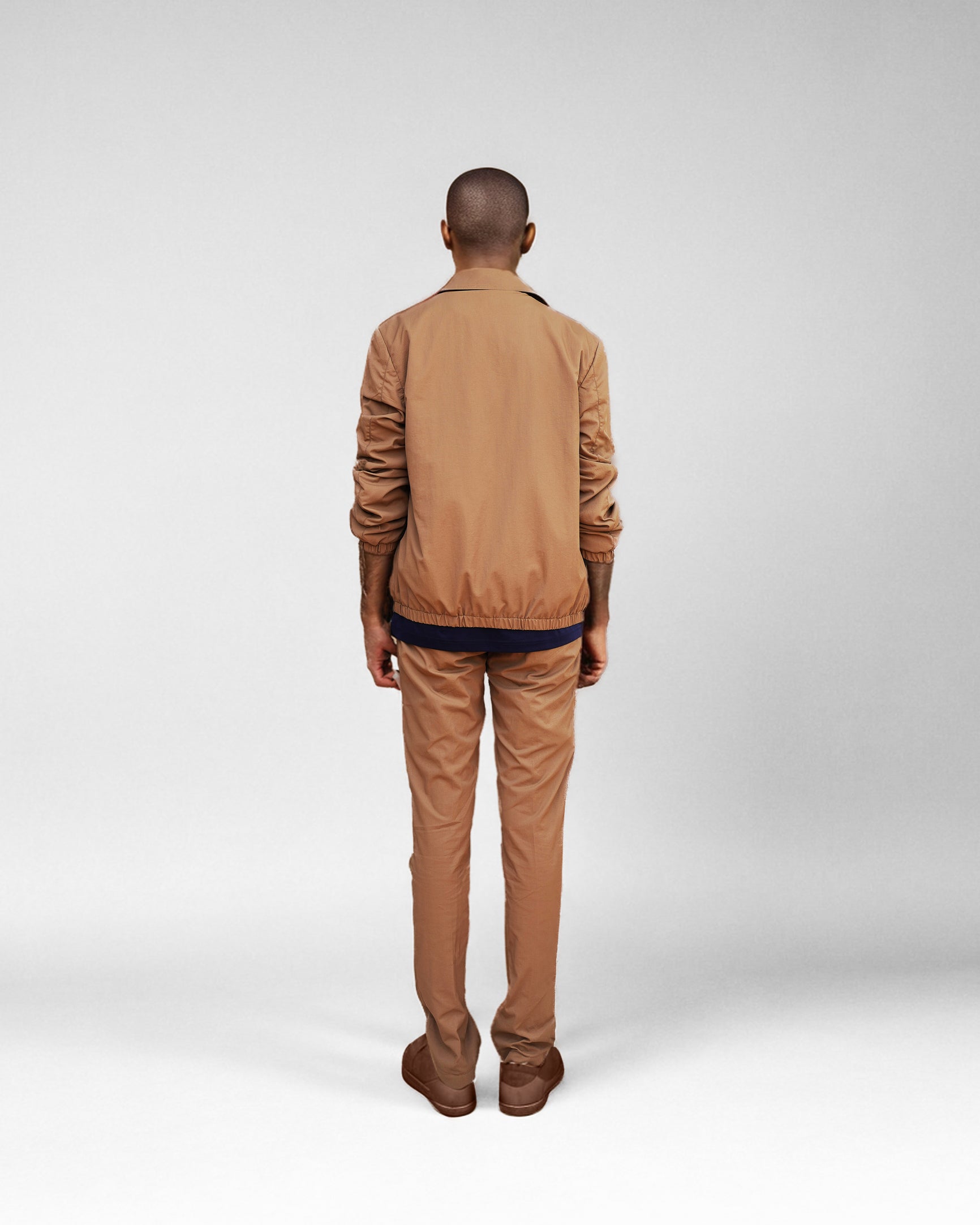 Bare Brown Bomber Jacket with 2 way Zipper - Khaki