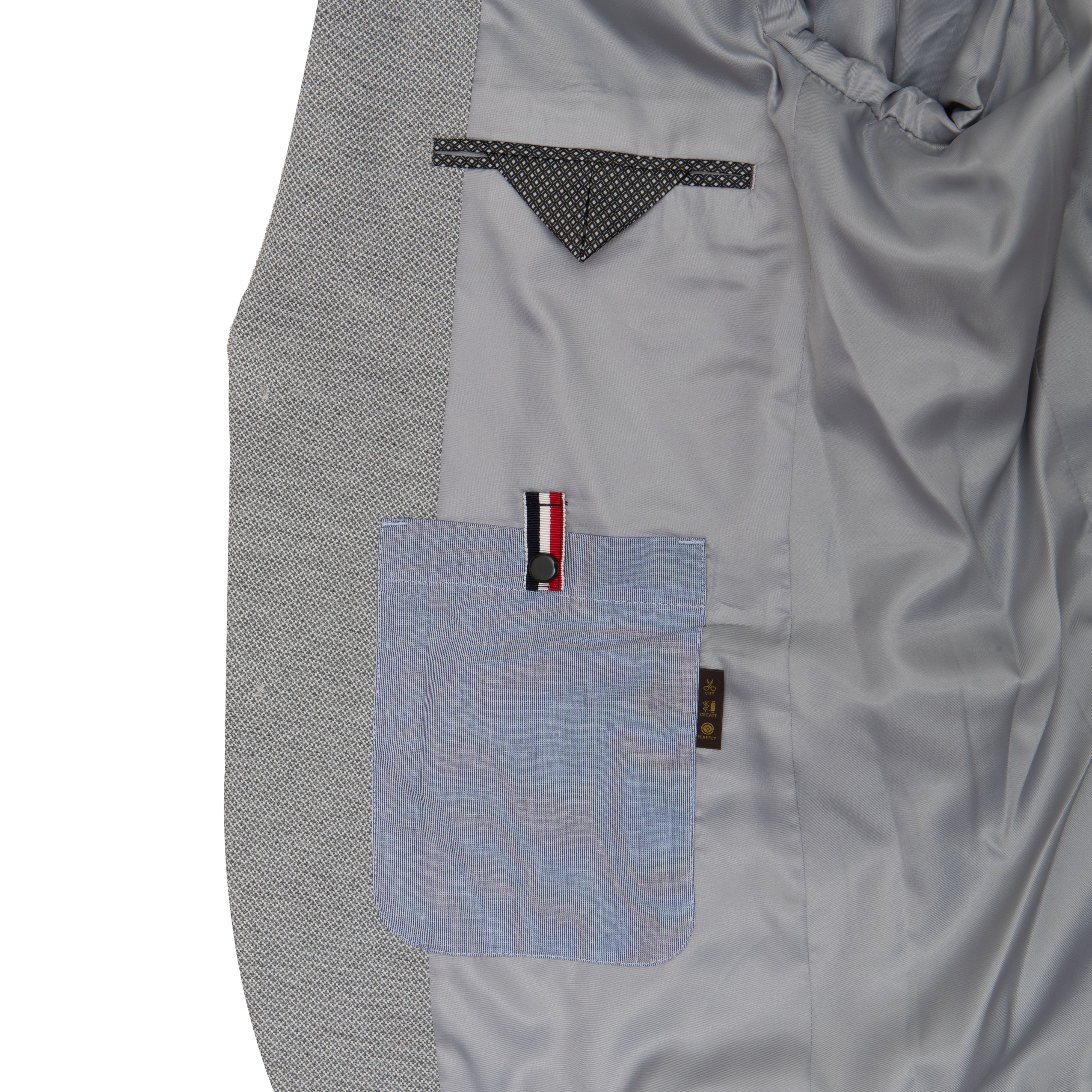 Grey Dobby Stretch Knit Blazer