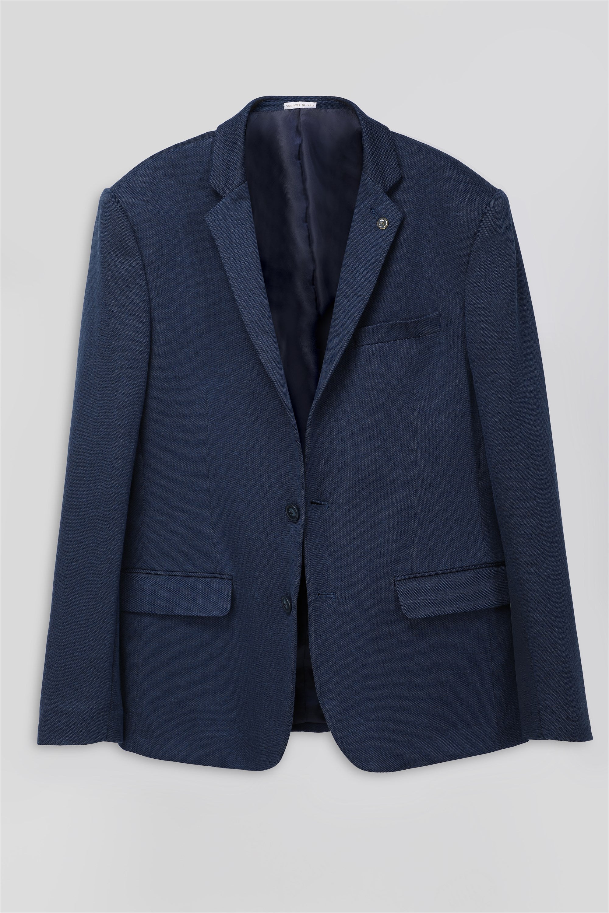 T the brand Slim Fit Fully Lined Knit Blazer - Blue
