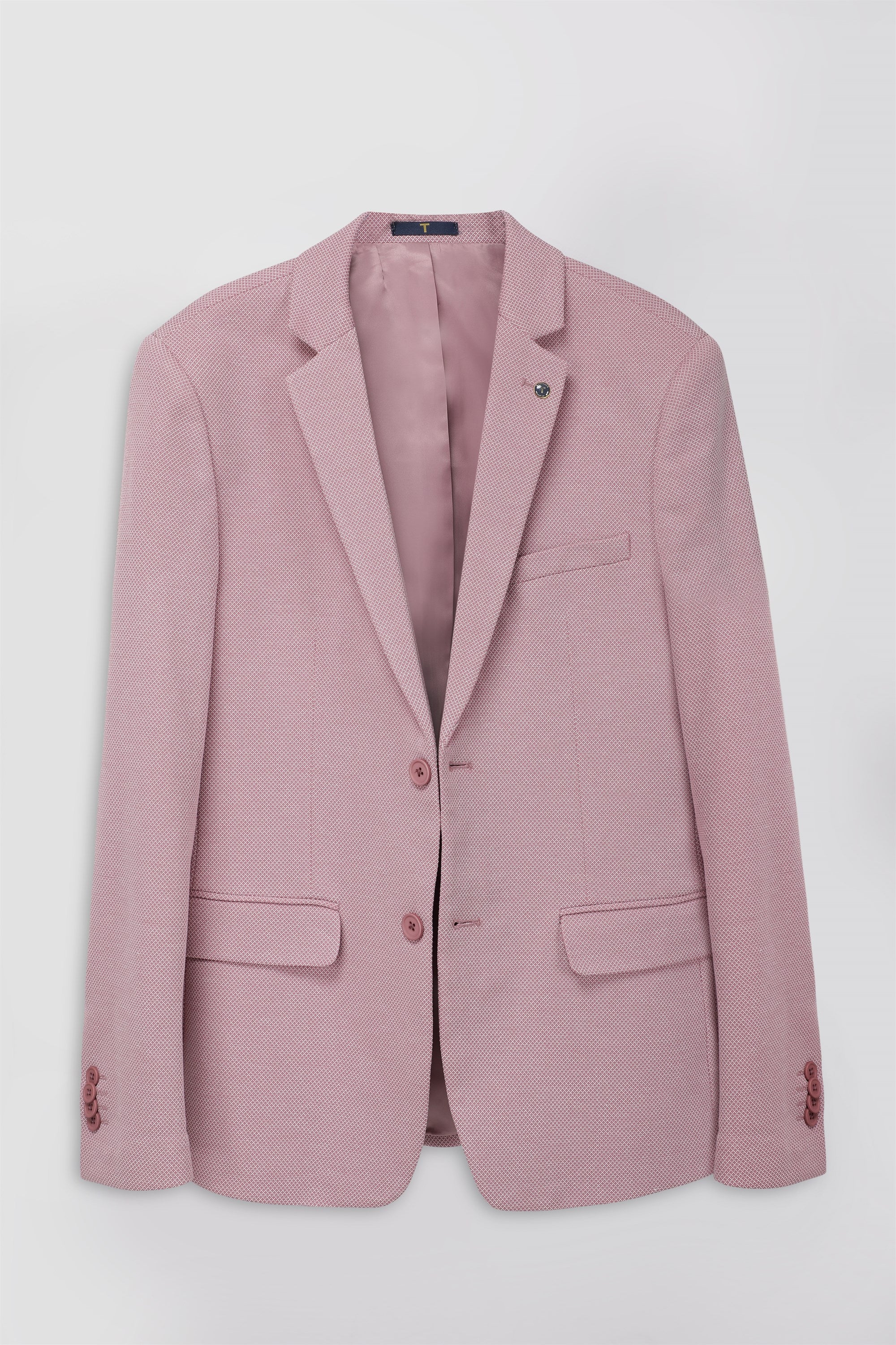 T the brand Slim Fit Knit Blazer - Pink