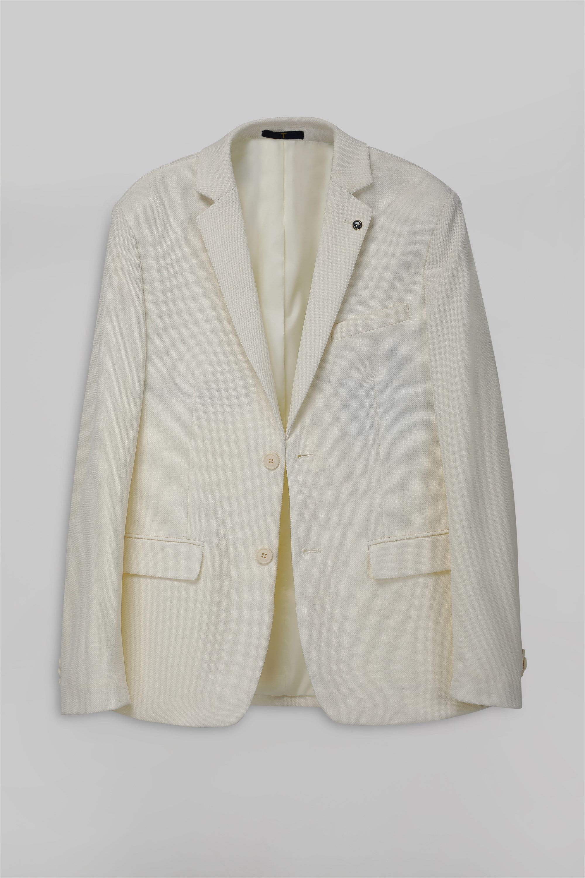 T the brand Slim Fit Knit Blazer - Ivory