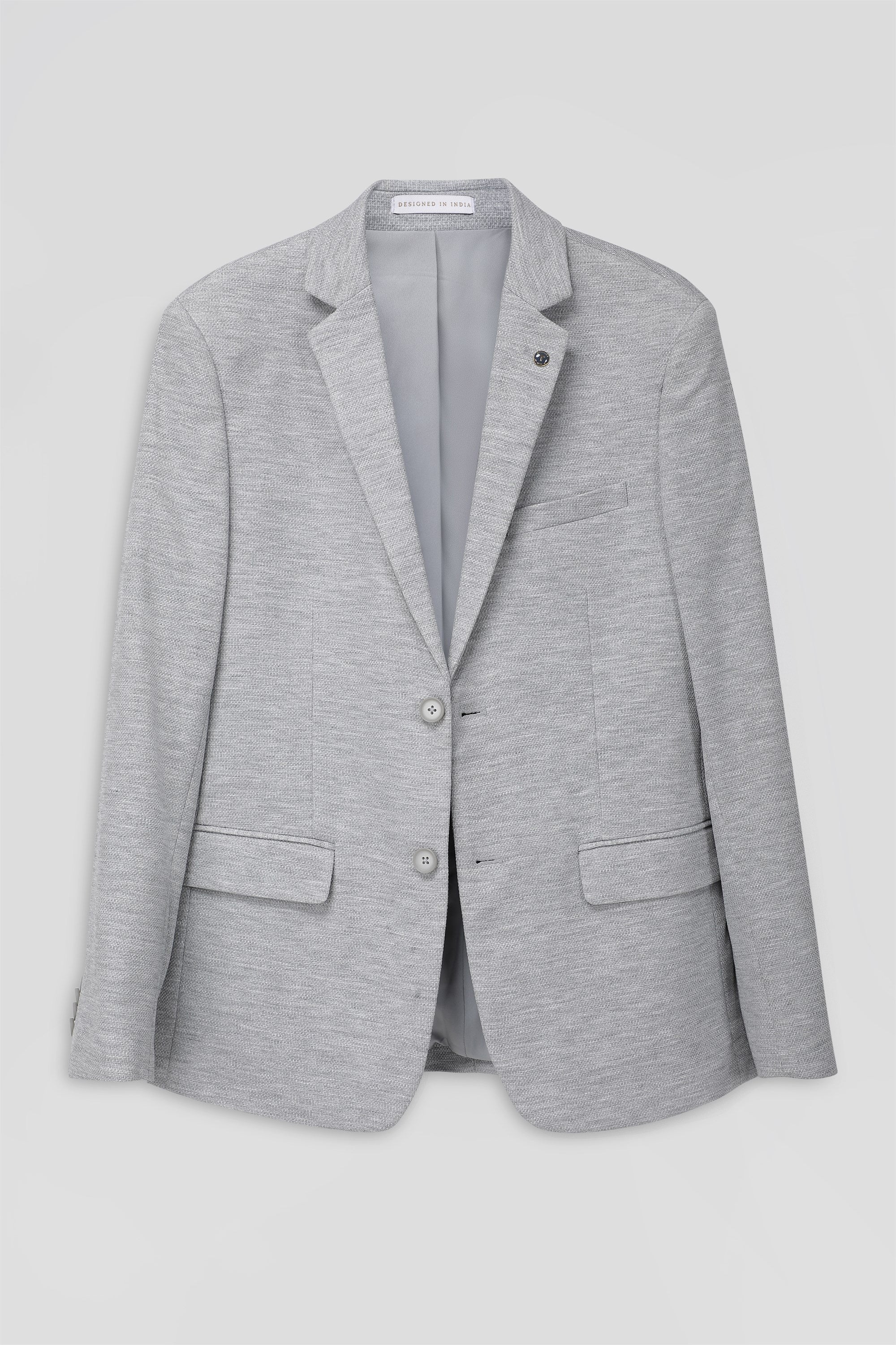 T the brand Super Slim Fit Knit Blazer - Grey