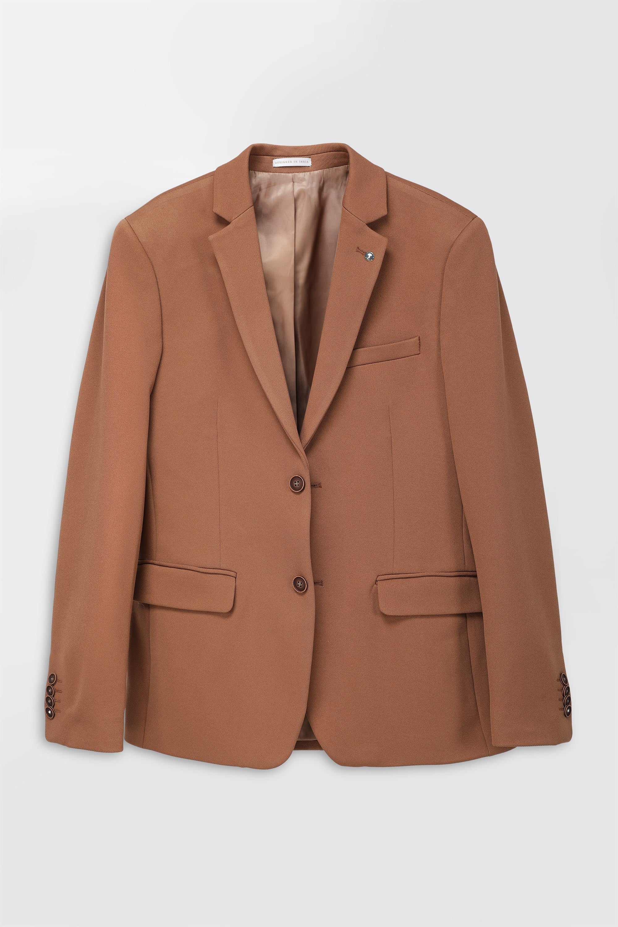 T the brand Super Slim Fit Knit Blazer - Rust