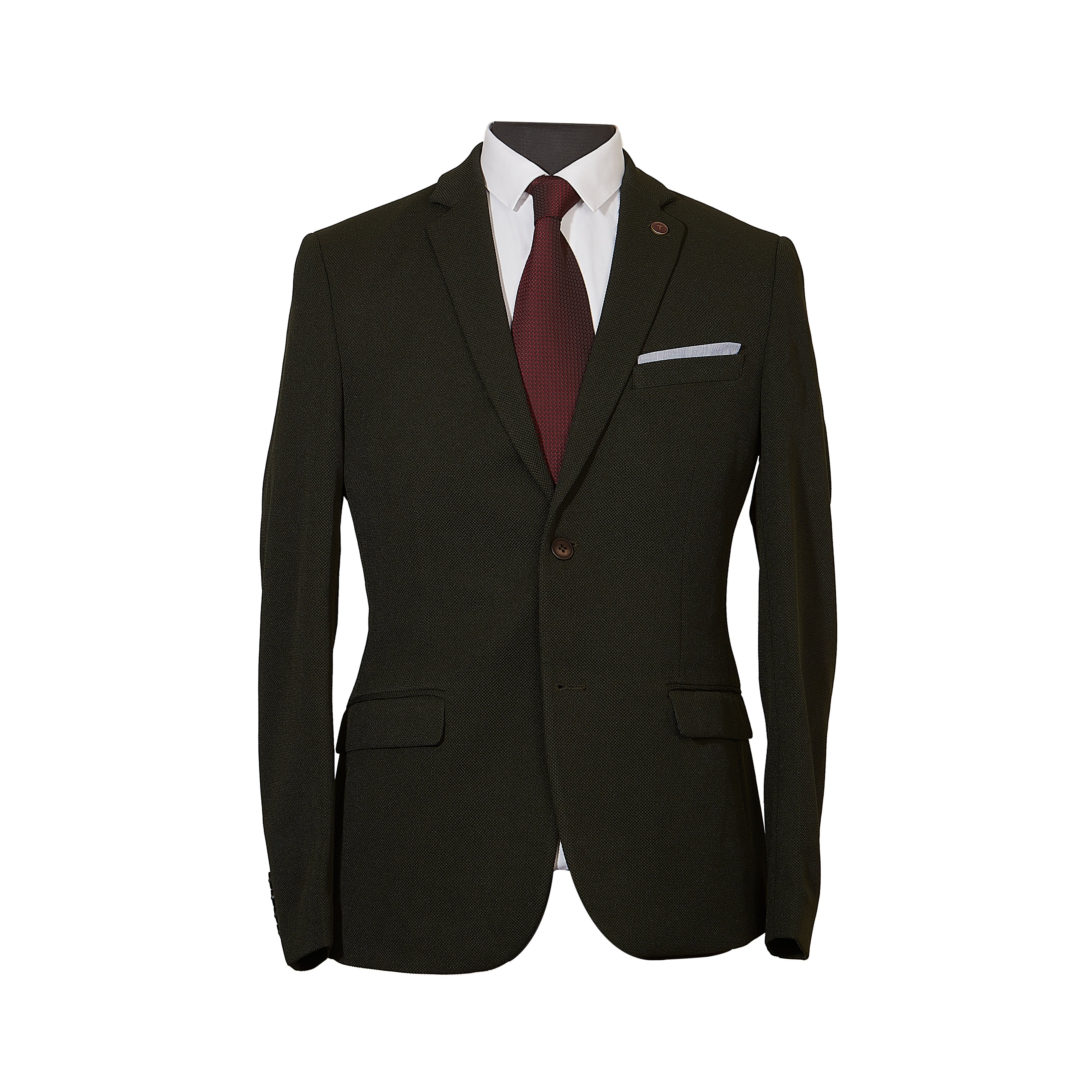 Olive Micro Structure Stretch Knit Blazer