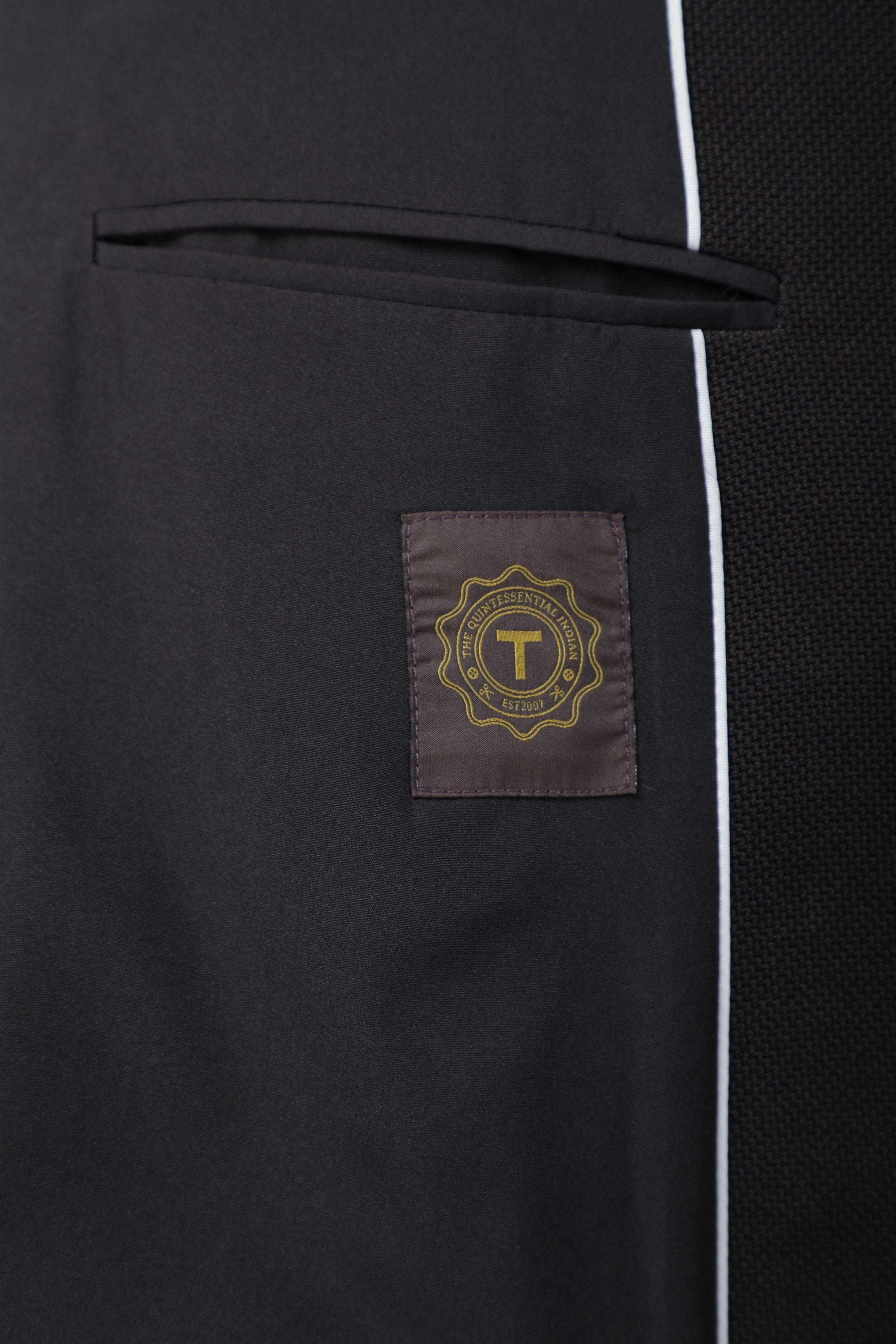 T the brand Super Slim Fit Fully Lined Knit Blazer - Black