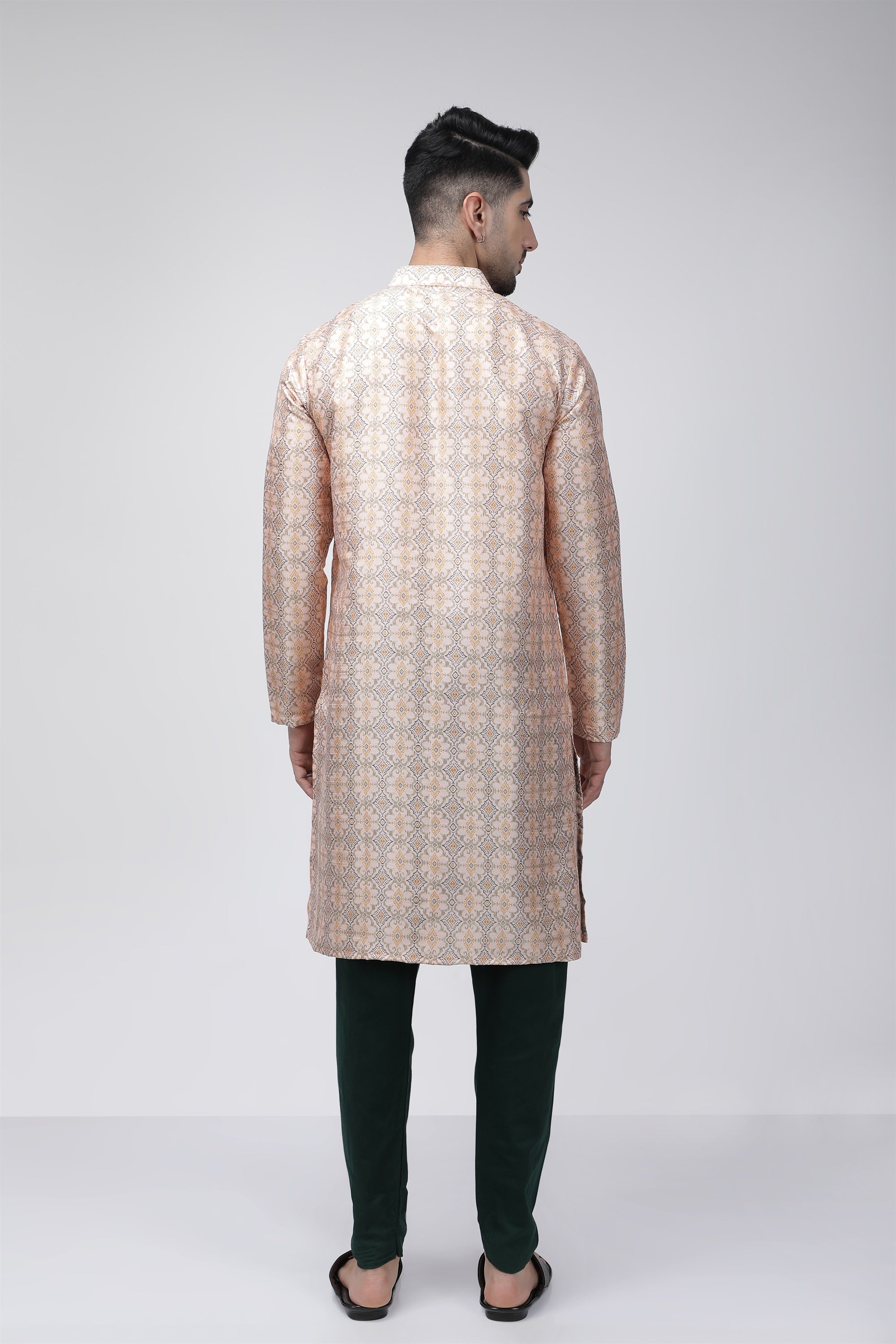 Tale of Teal Printed Long Ethnic Kurta - Pink