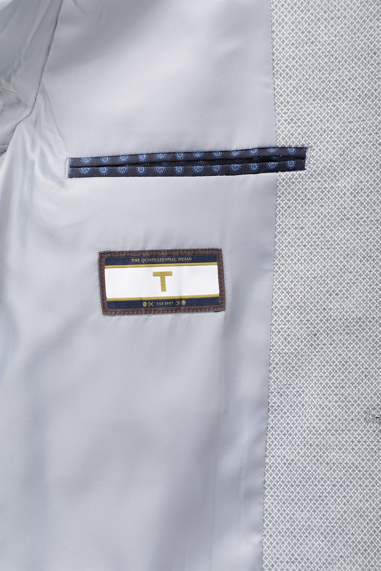 T the brand Slim Fit Knit Blazer - Grey