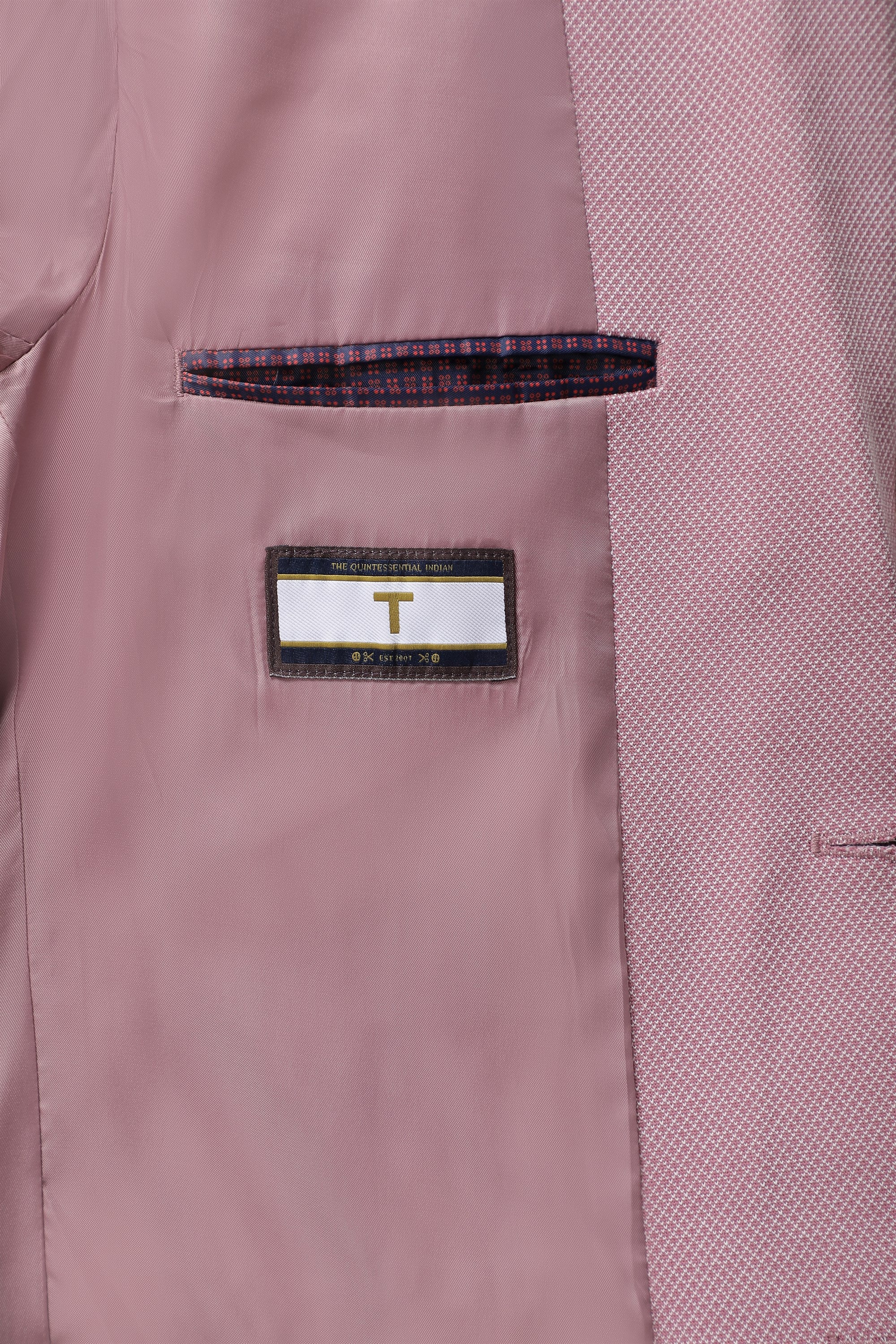 T the brand Slim Fit Knit Blazer - Pink