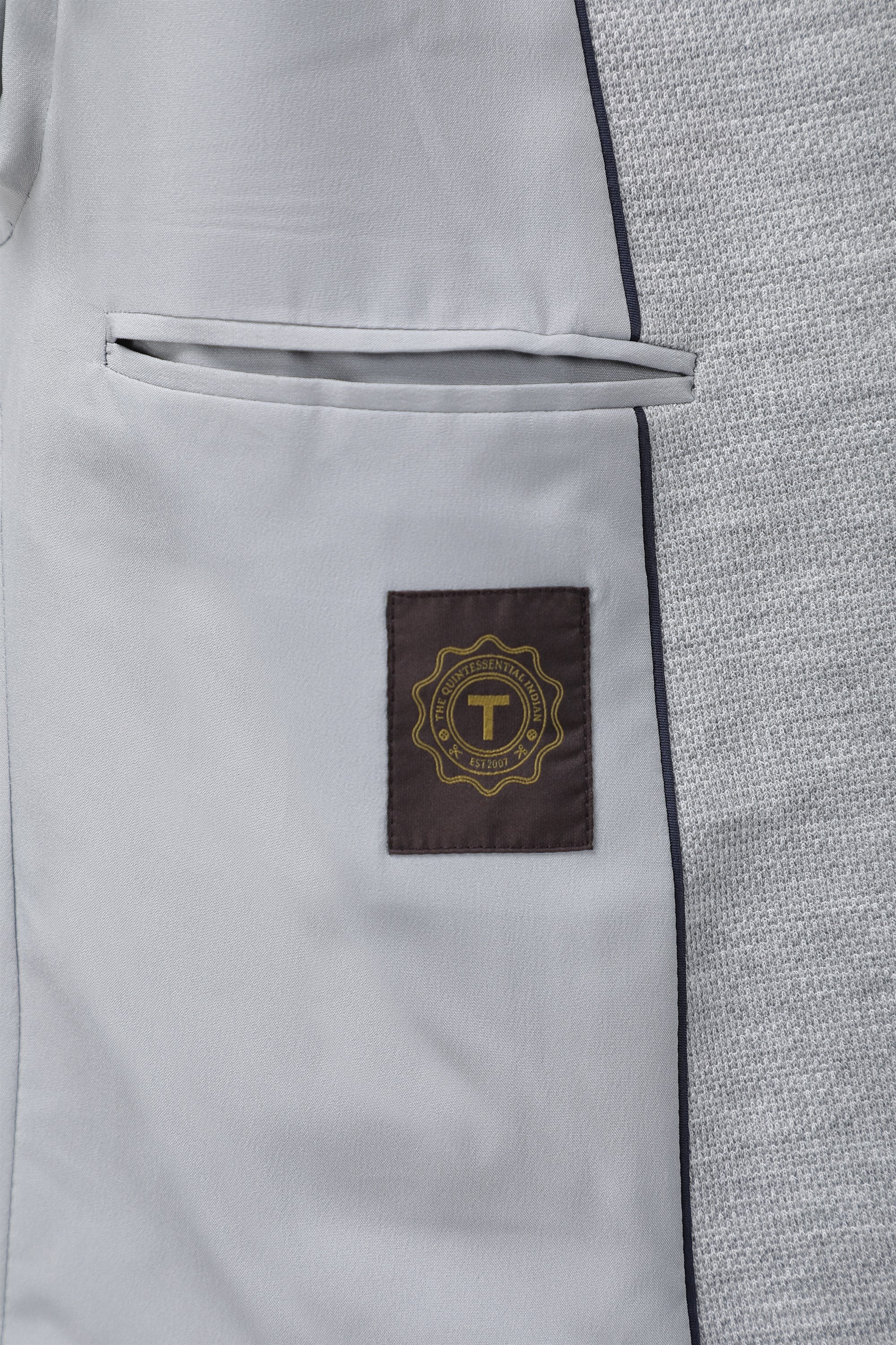 T the brand Super Slim Fit Knit Blazer - Grey