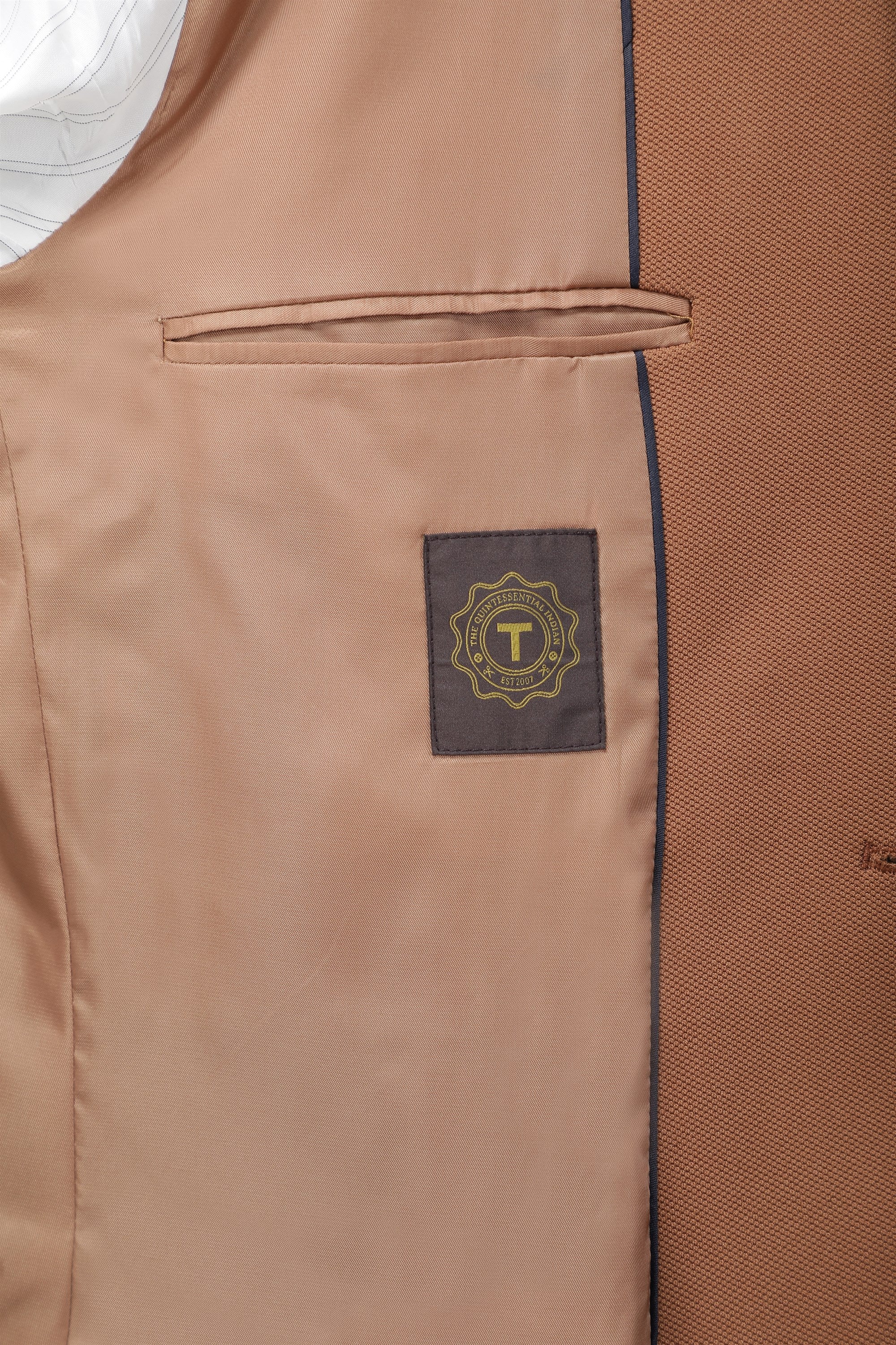 T the brand Super Slim Fit Knit Blazer - Rust