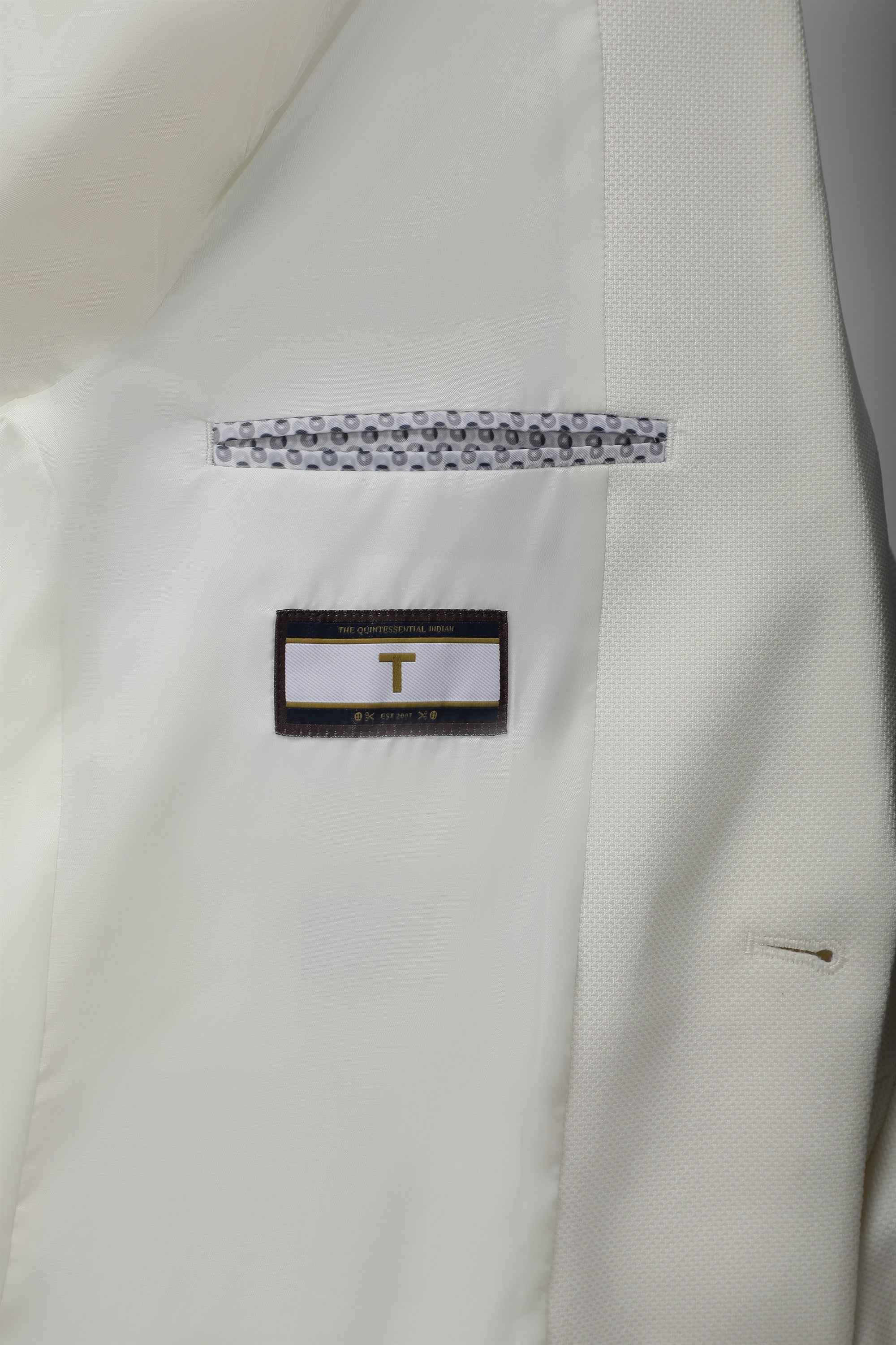 T the brand Slim Fit Knit Blazer - Ivory