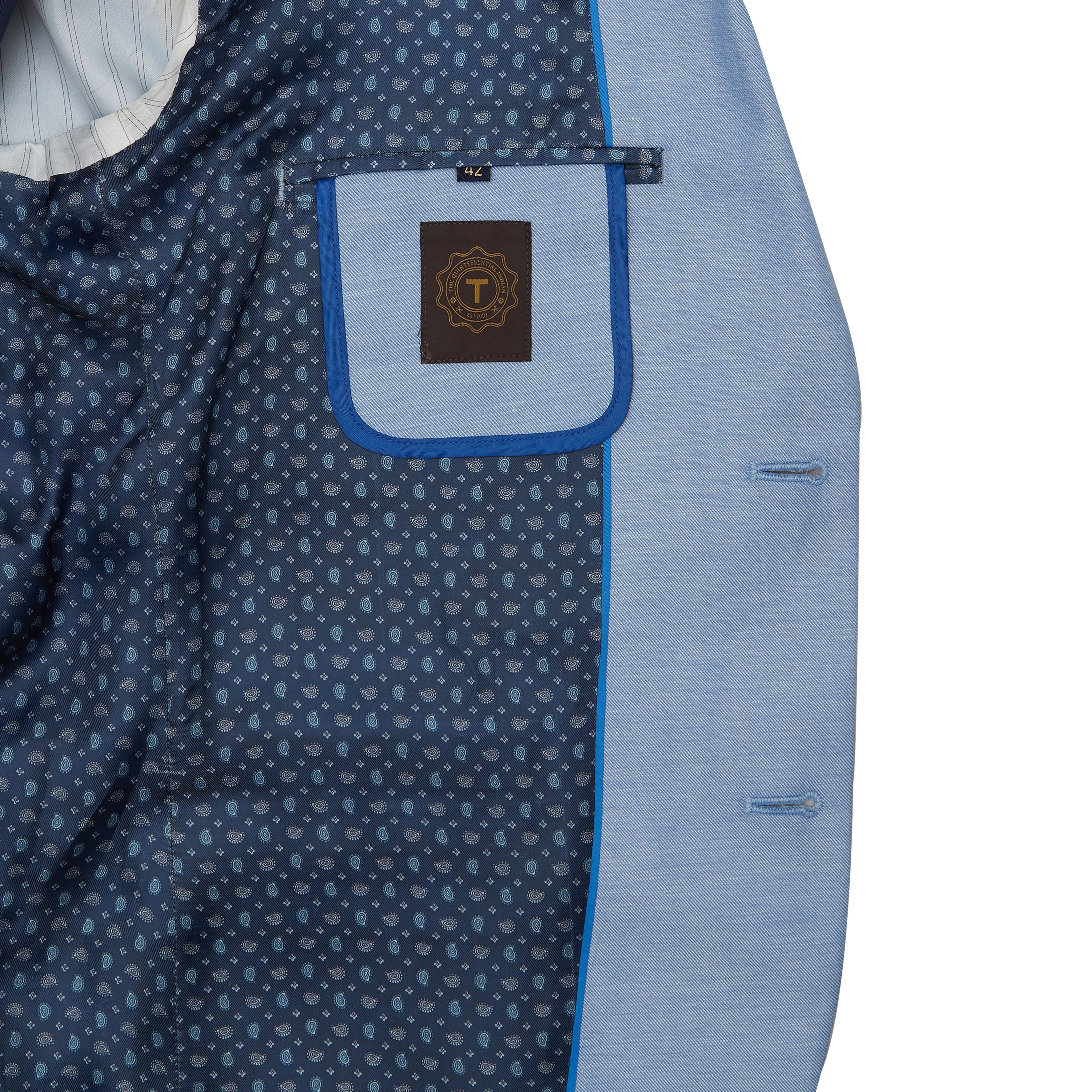 Sky Blue Linen Blend tailored Blazer