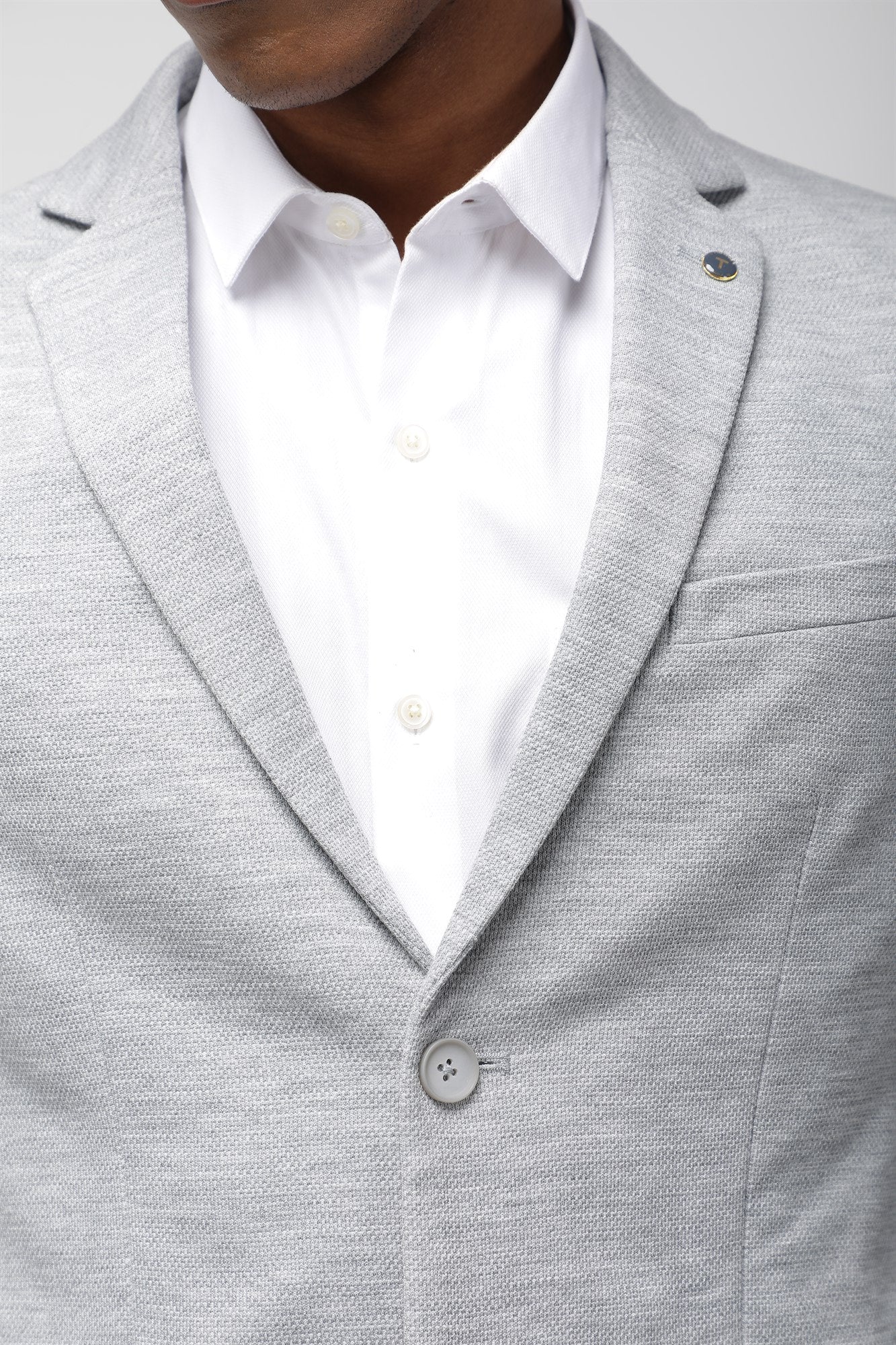 T the brand Super Slim Fit Knit Blazer - Grey