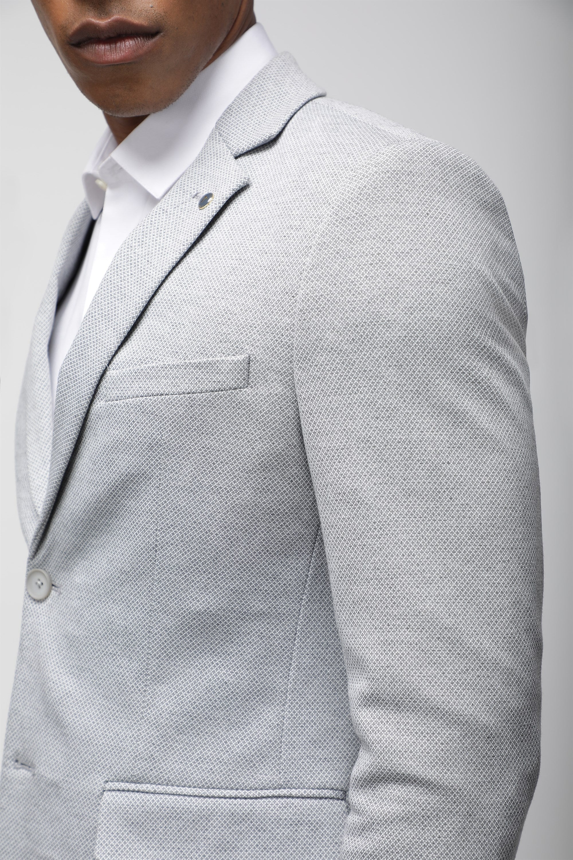 T the brand Slim Fit Knit Blazer - Grey