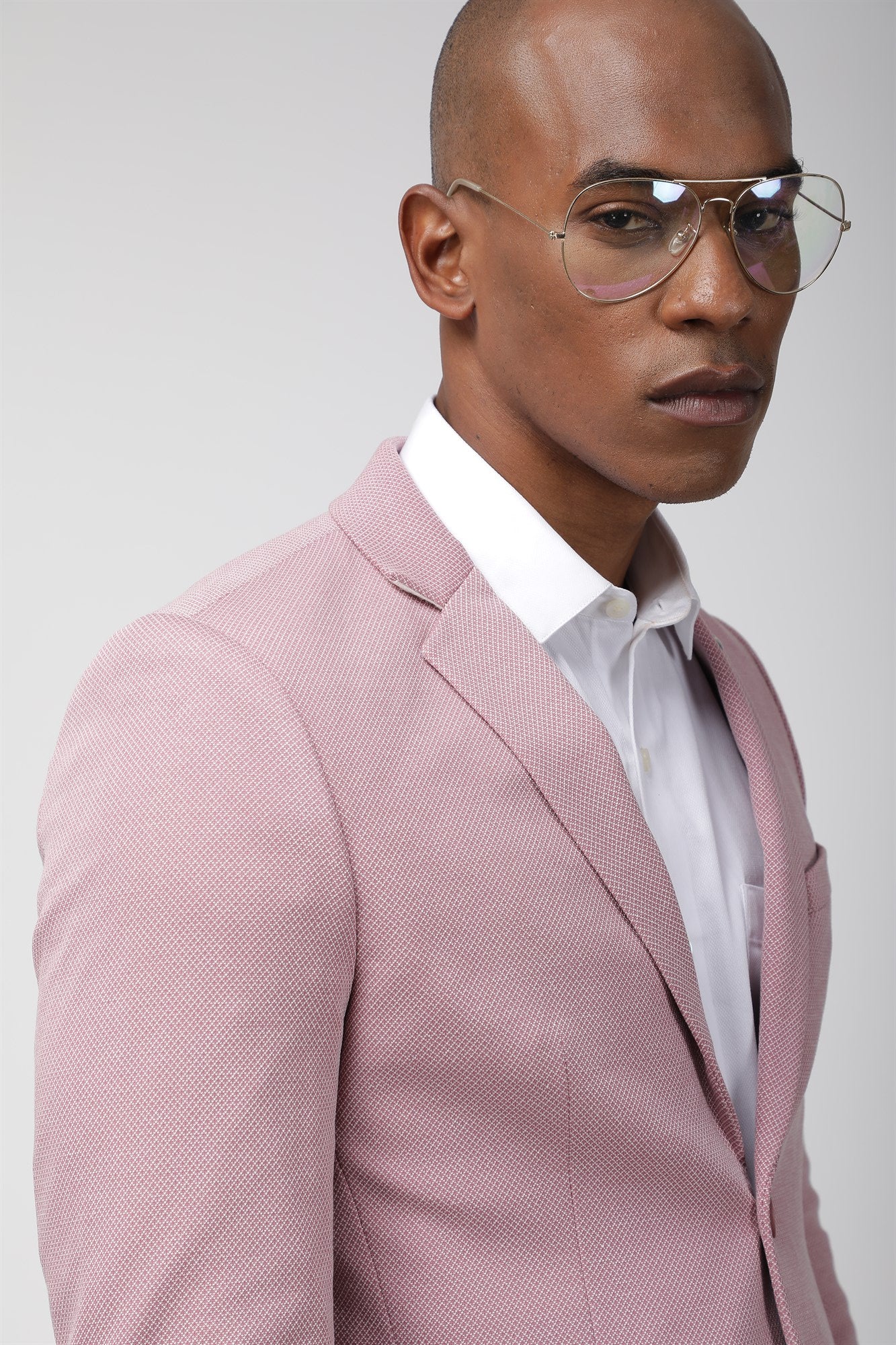 T the brand Slim Fit Knit Blazer - Pink