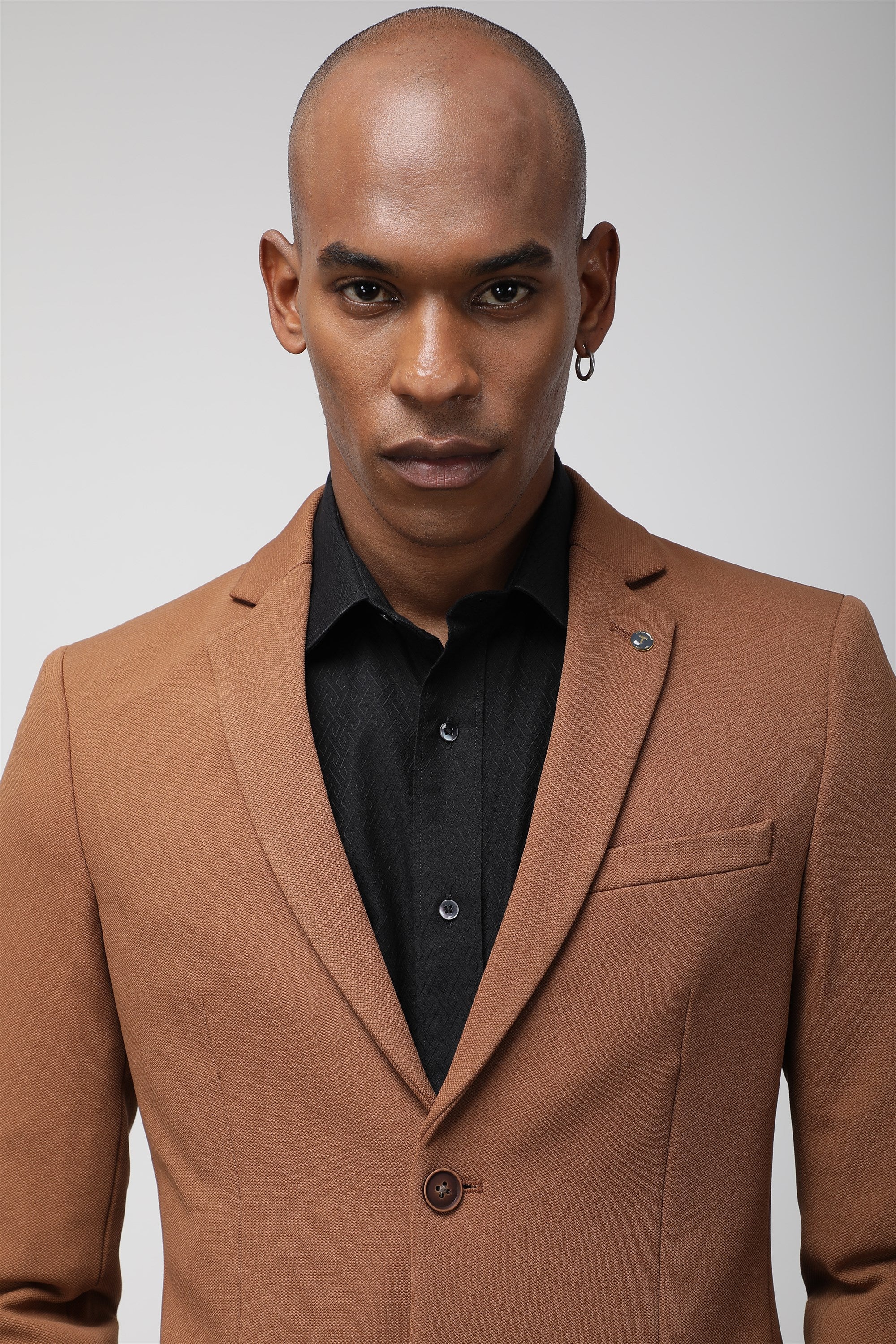 T the brand Super Slim Fit Knit Blazer - Rust