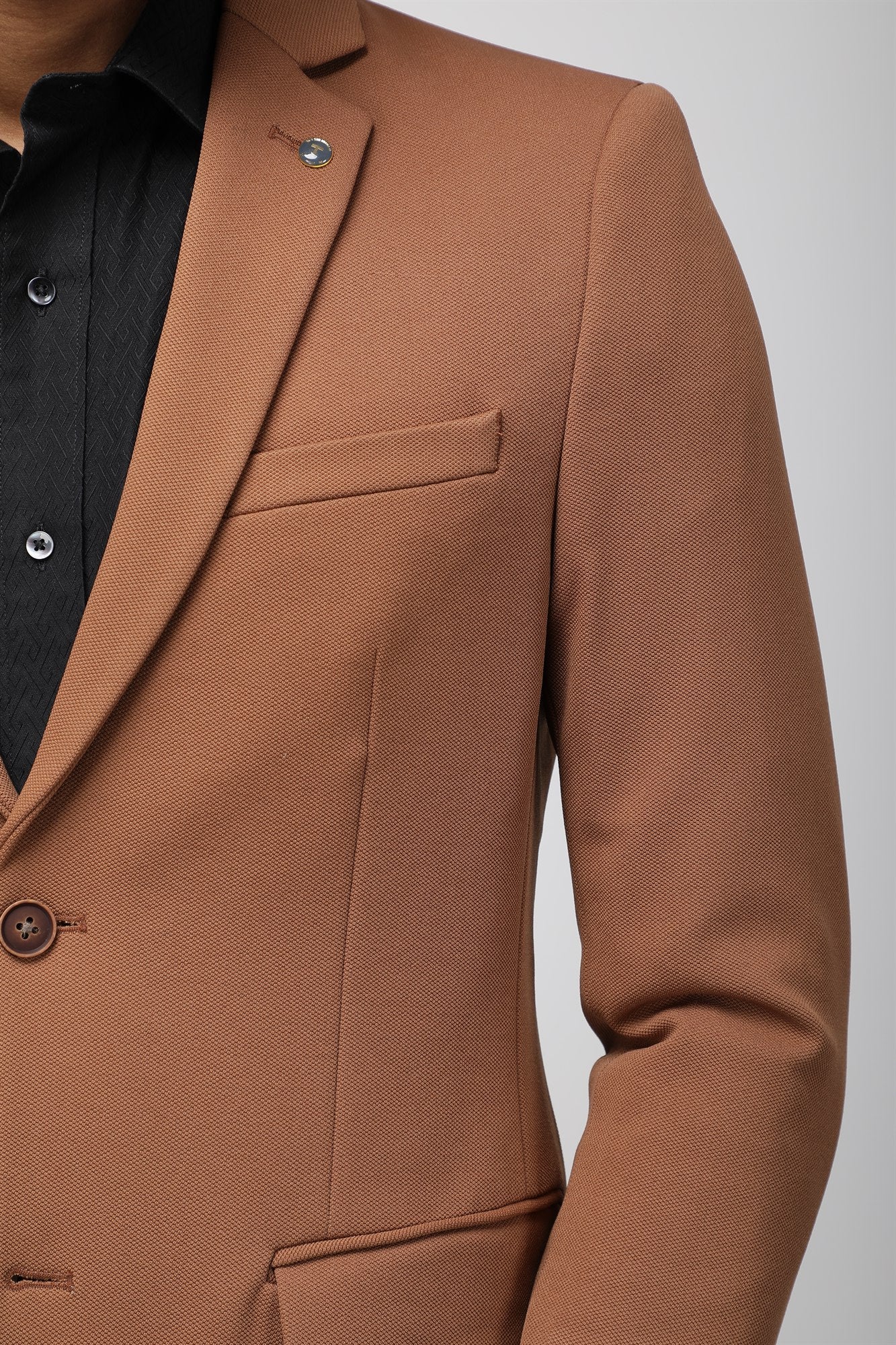 T the brand Super Slim Fit Knit Blazer - Rust