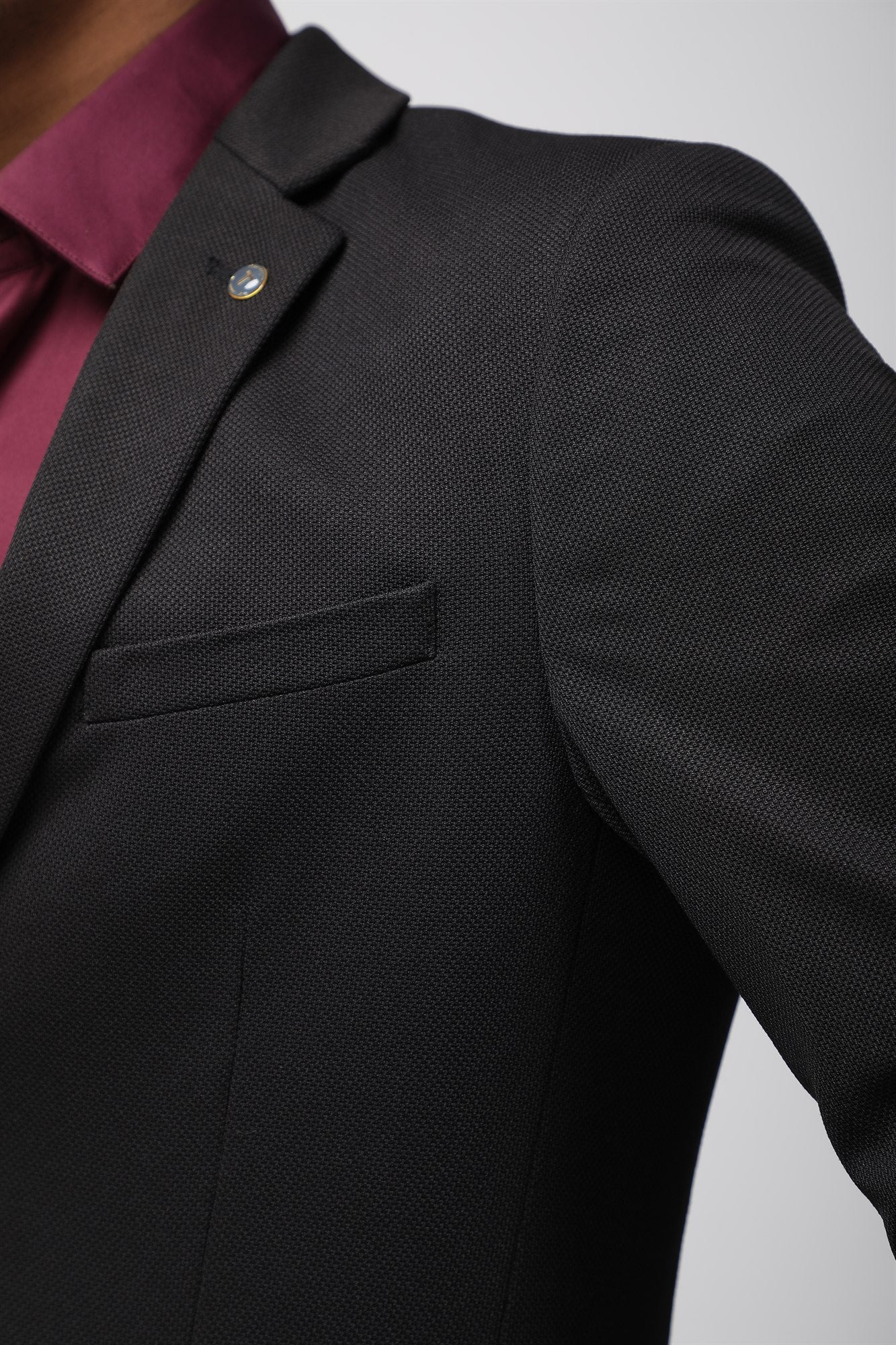 T the brand Super Slim Fit Fully Lined Knit Blazer - Black