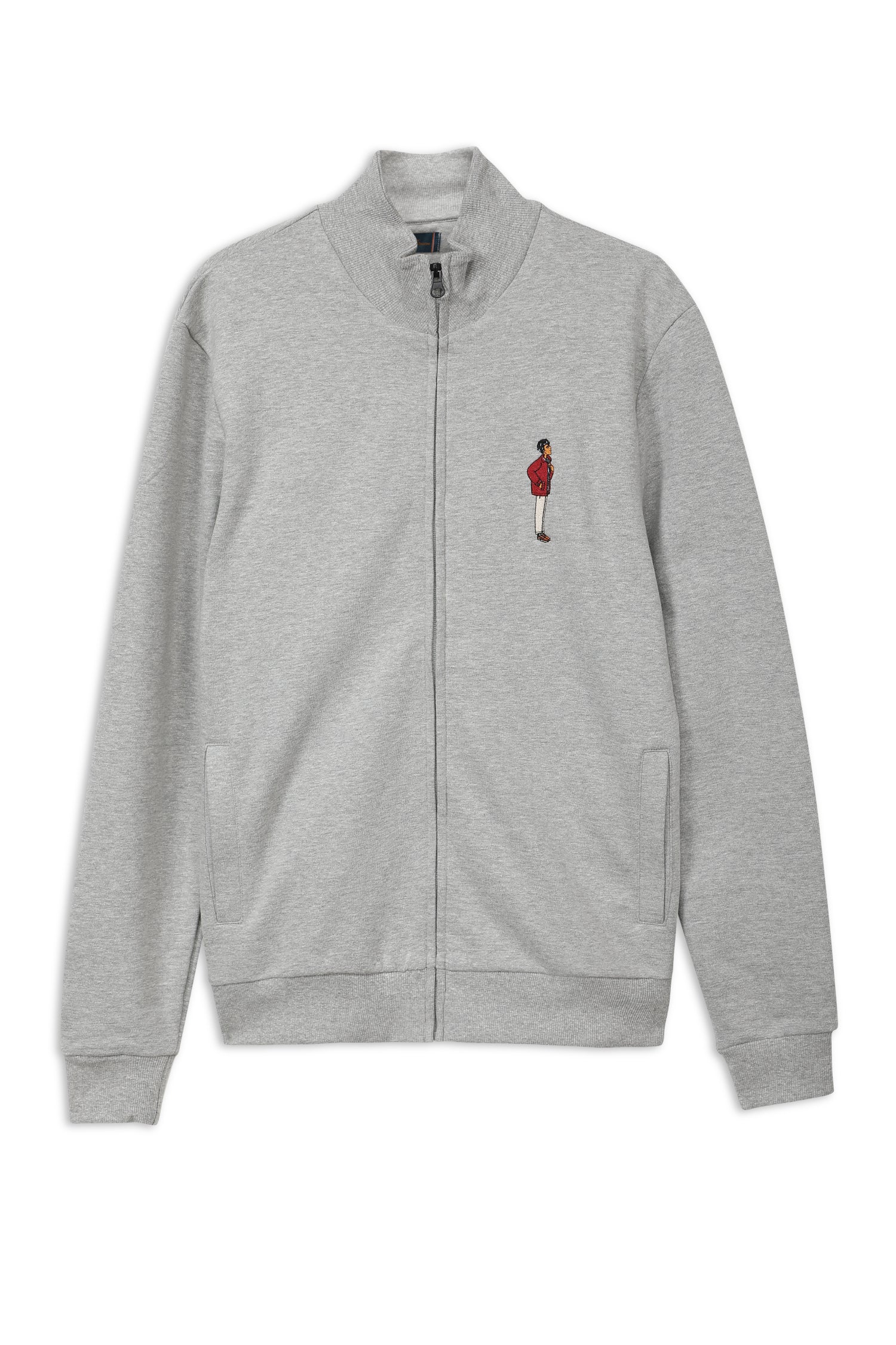 Mr.Brown Men's High Neck Full Sleeve Slim Fit Sweatshirt - Grey