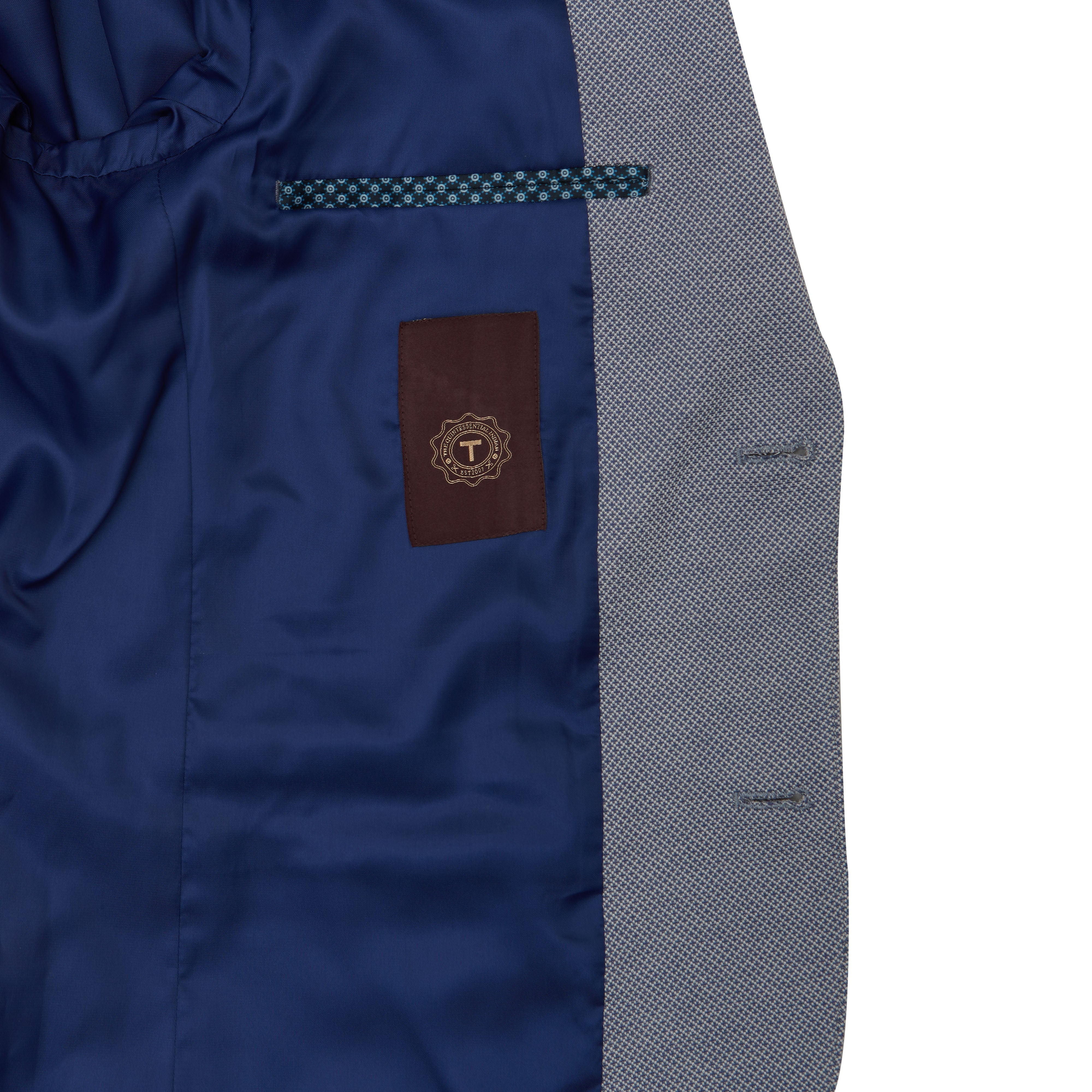 Sky Blue dobby Stretch Knit Blazer