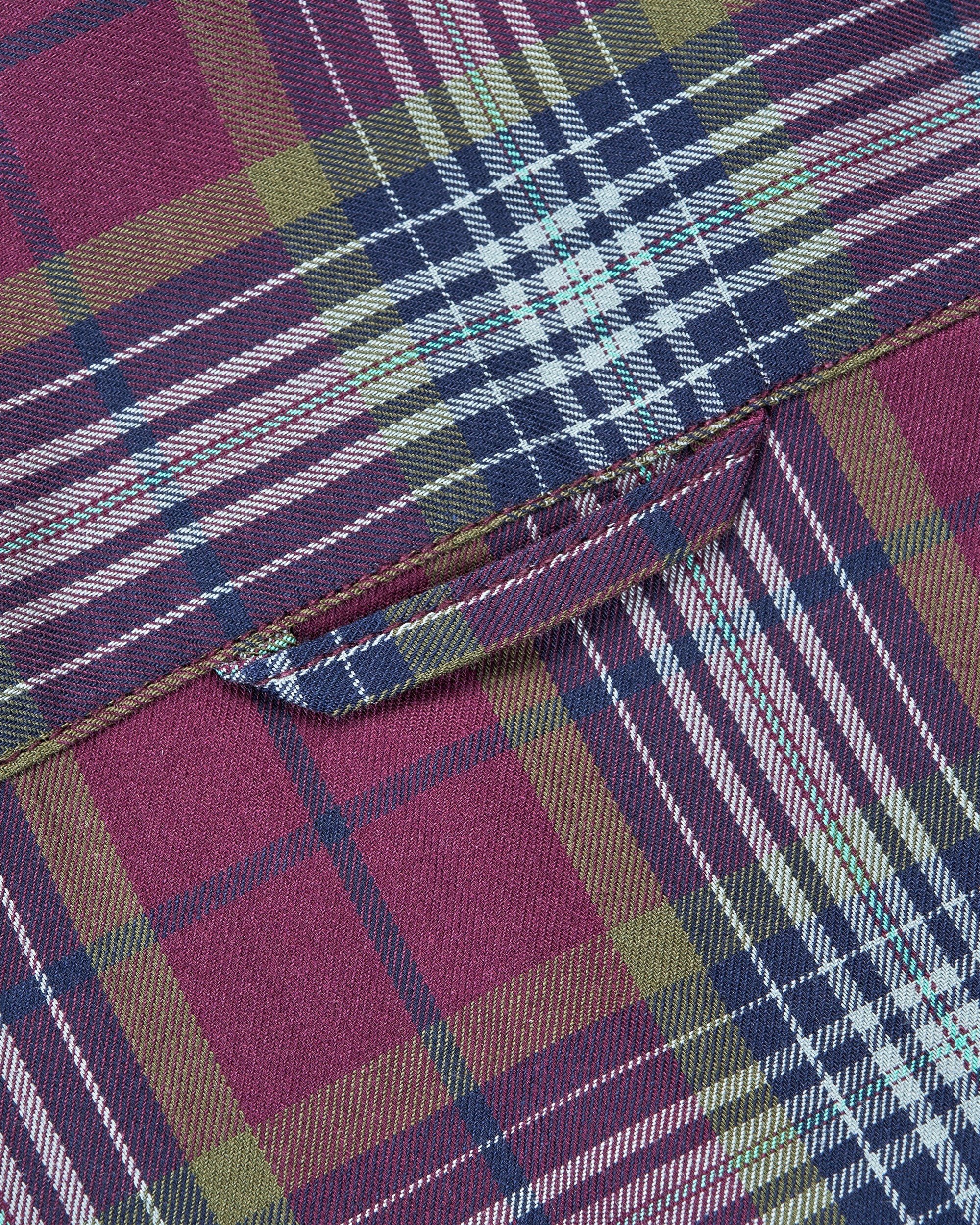 Bare Brown Buttondown Collar Cotton Checkered Shirt, Slim Fit with Full Sleeves - Maroon