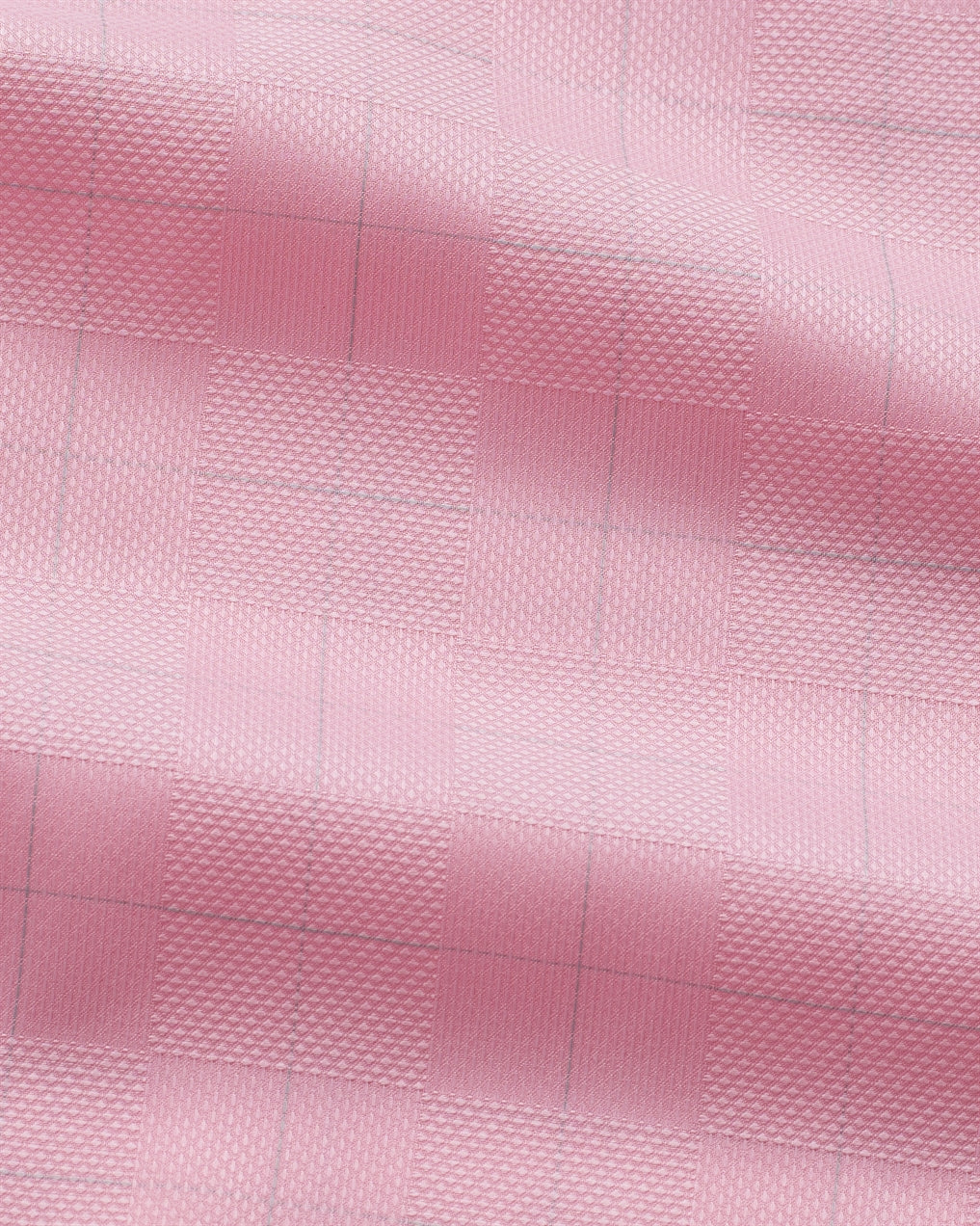 T the brand Checkered Dobby Slim Fit Full Sleeved Cotton Shirt - Pink