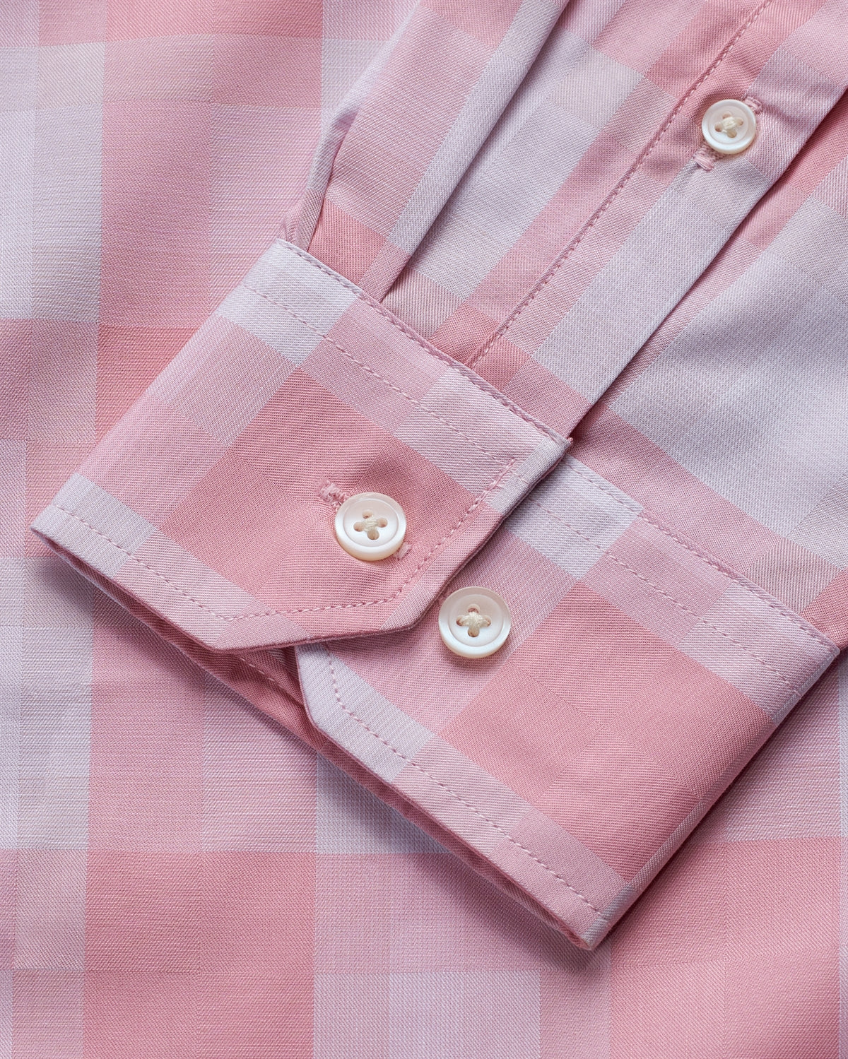 T the brand Checkered Slim Fit Full Sleeved Cotton Shirt - Pink