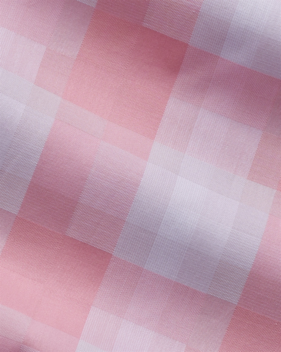 T the brand Checkered Slim Fit Full Sleeved Cotton Shirt - Pink