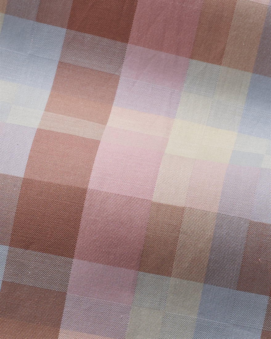 T the brand Checkered Slim Fit Full Sleeved Cotton Shirt - Pink