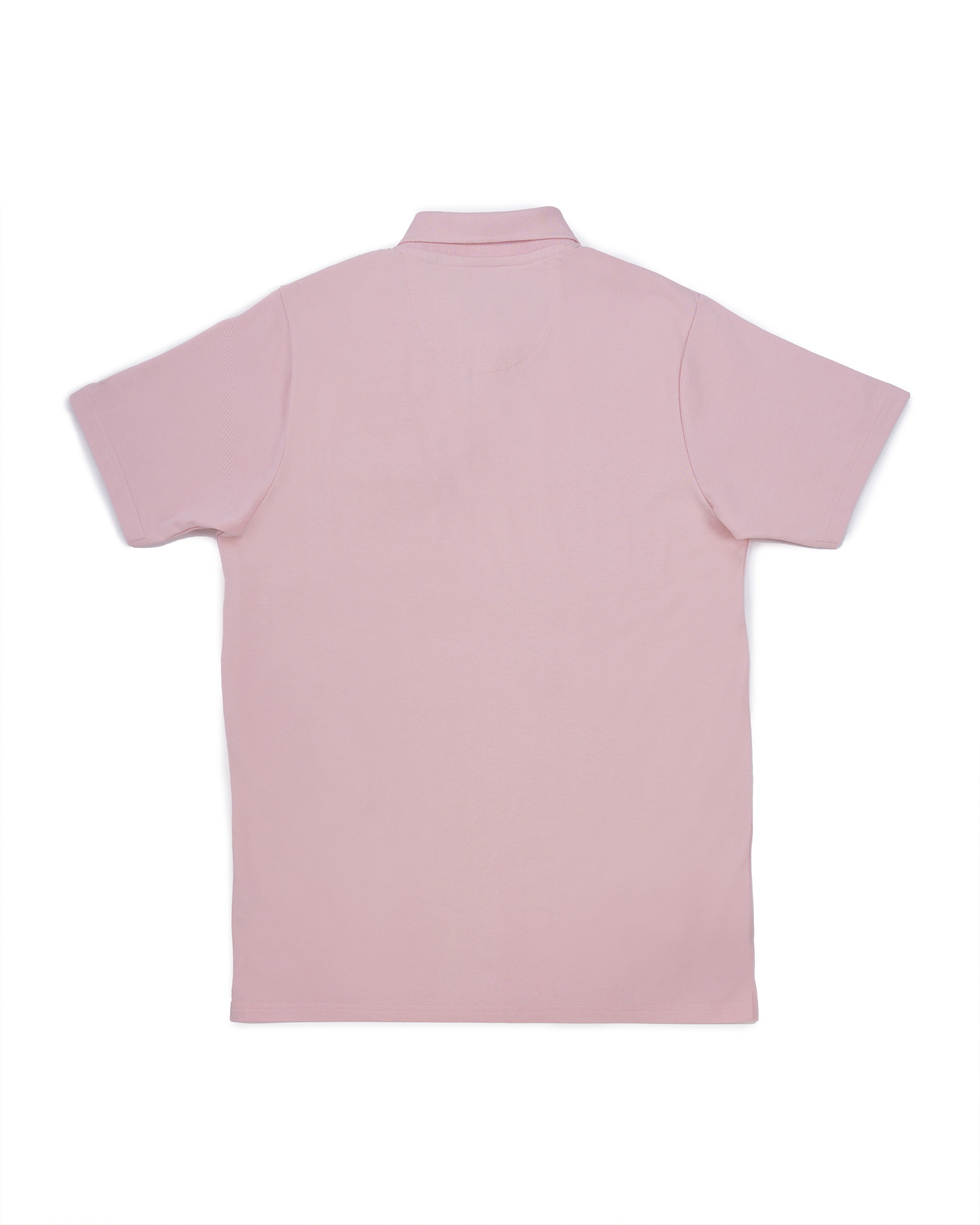 Bare Brown Light Pink Slim Fit Lightweight Polo T-Shirt