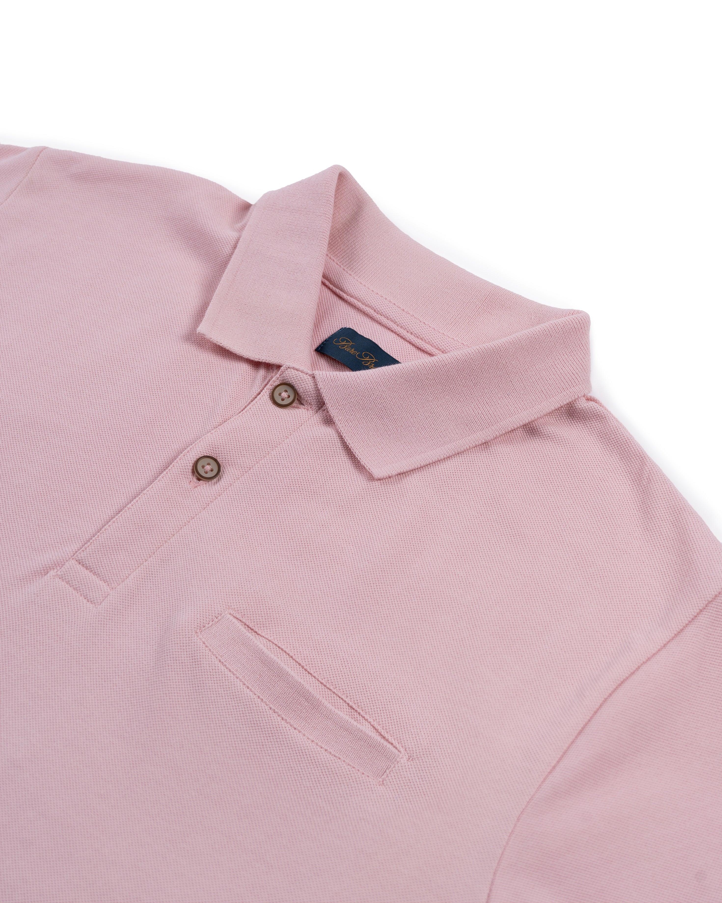 Bare Brown Light Pink Slim Fit Lightweight Polo T-Shirt