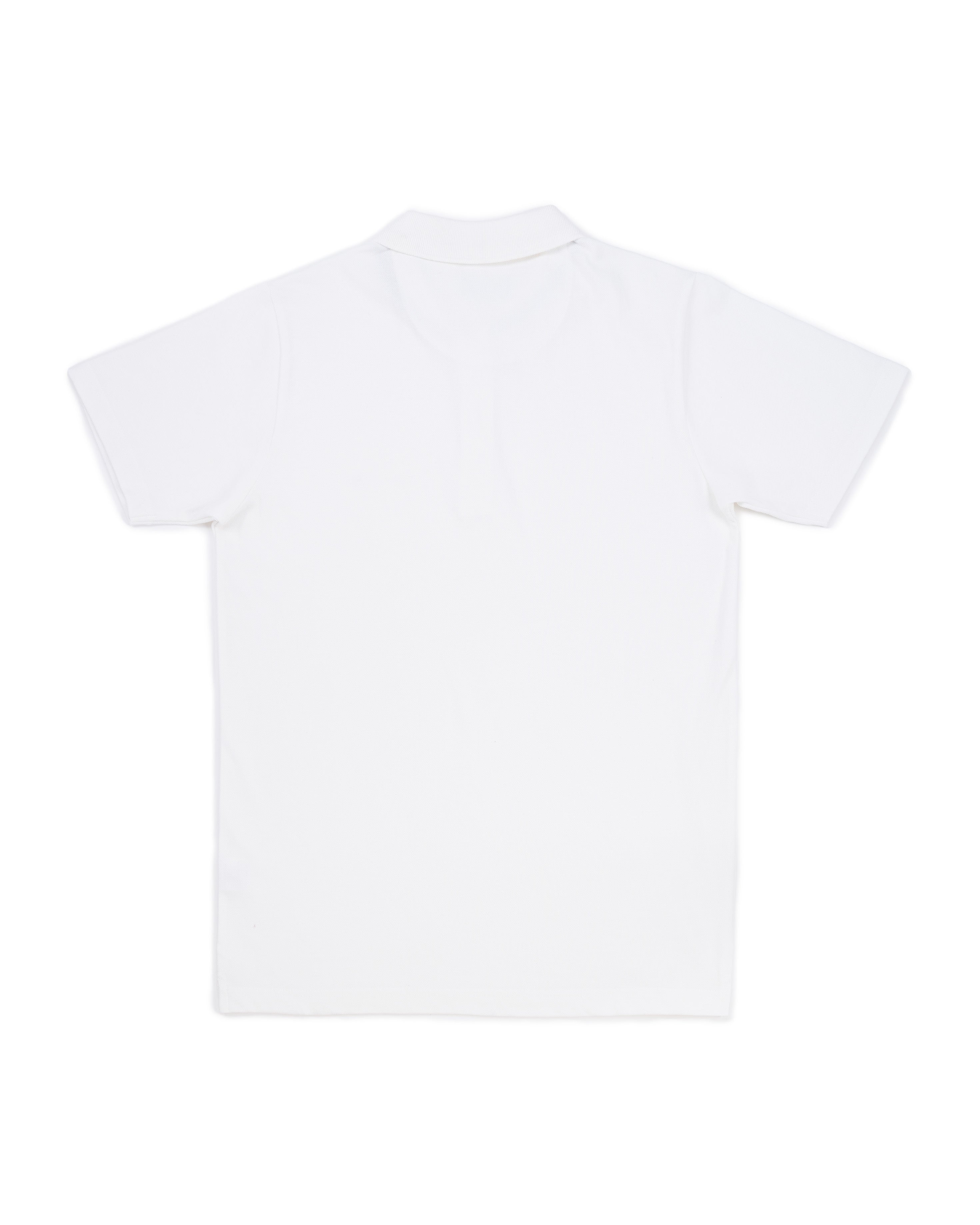 Bare Brown White Slim Fit Lightweight Polo T-Shirt