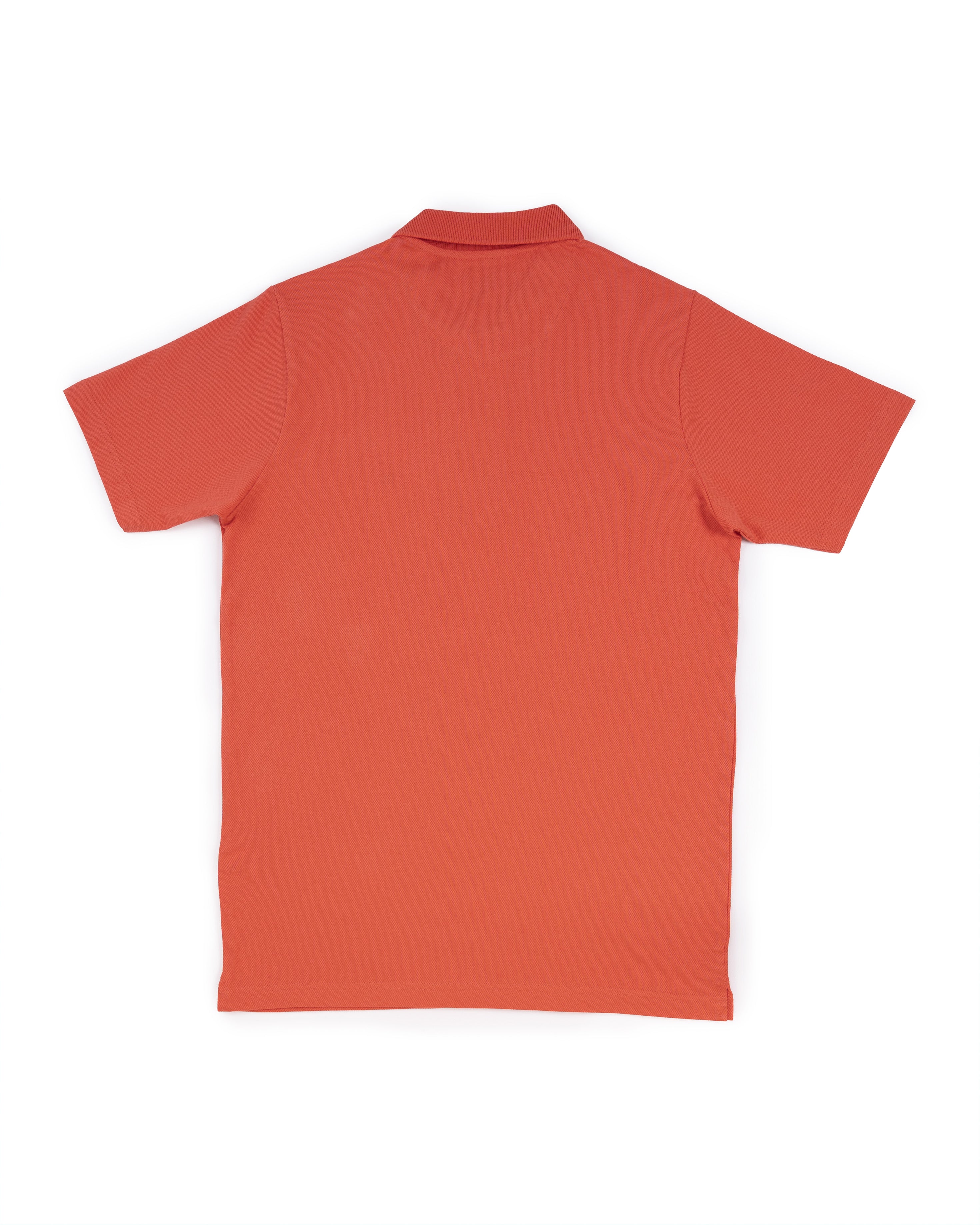 Bare Brown Coral Slim Fit Lightweight Polo T-Shirt