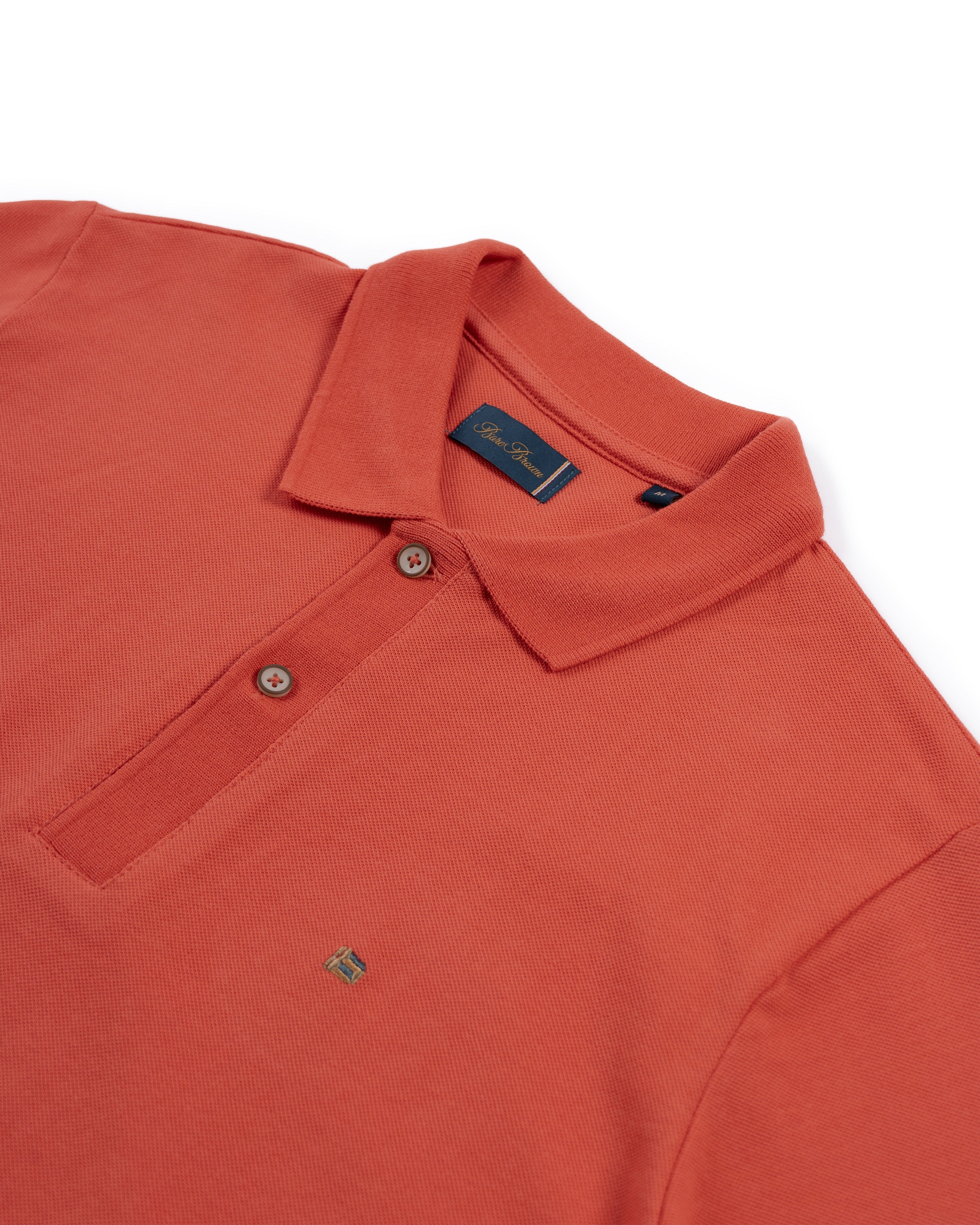 Bare Brown Coral Slim Fit Lightweight Polo T-Shirt