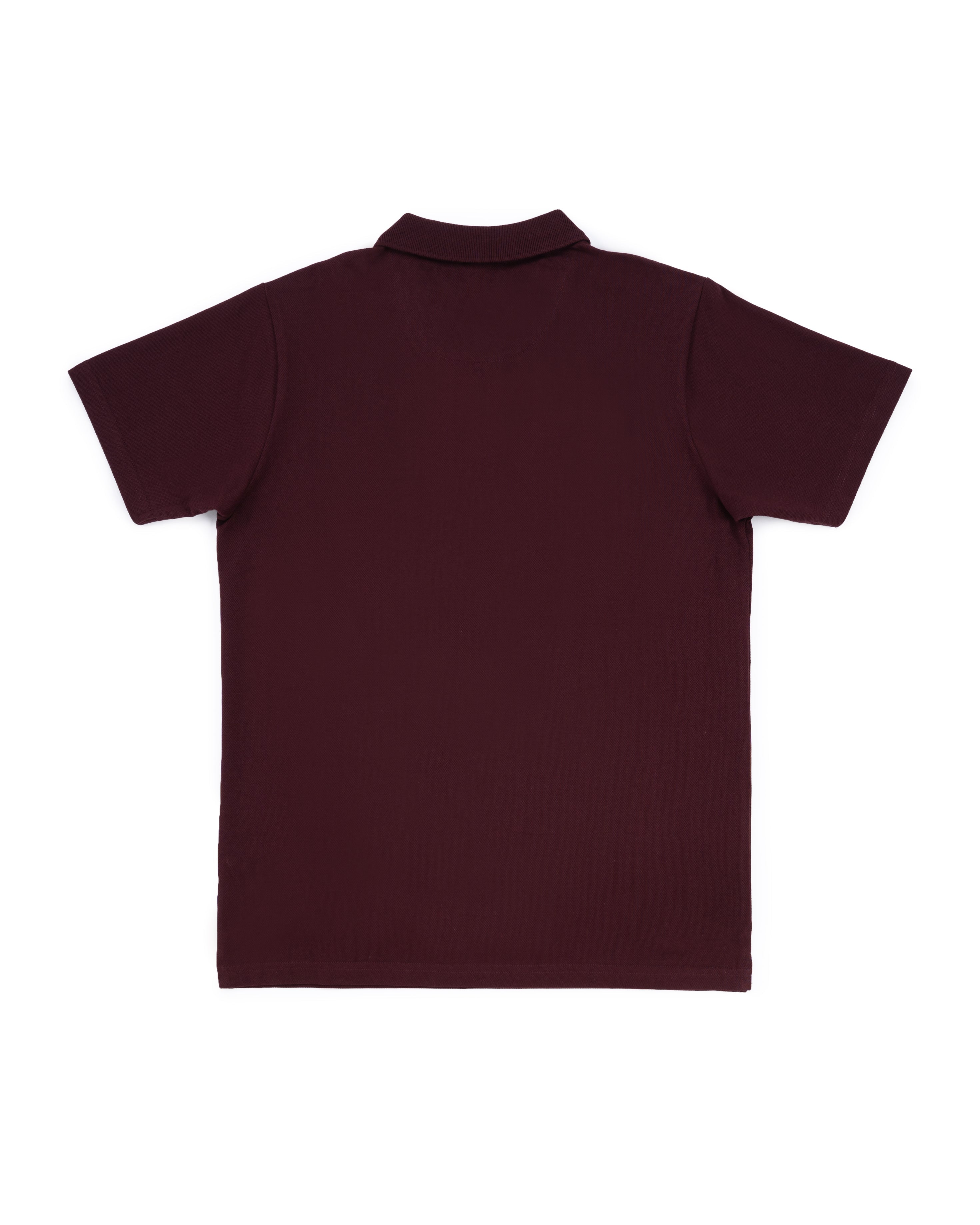 Bare Brown Wine Slim Fit Lightweight Polo T-Shirt