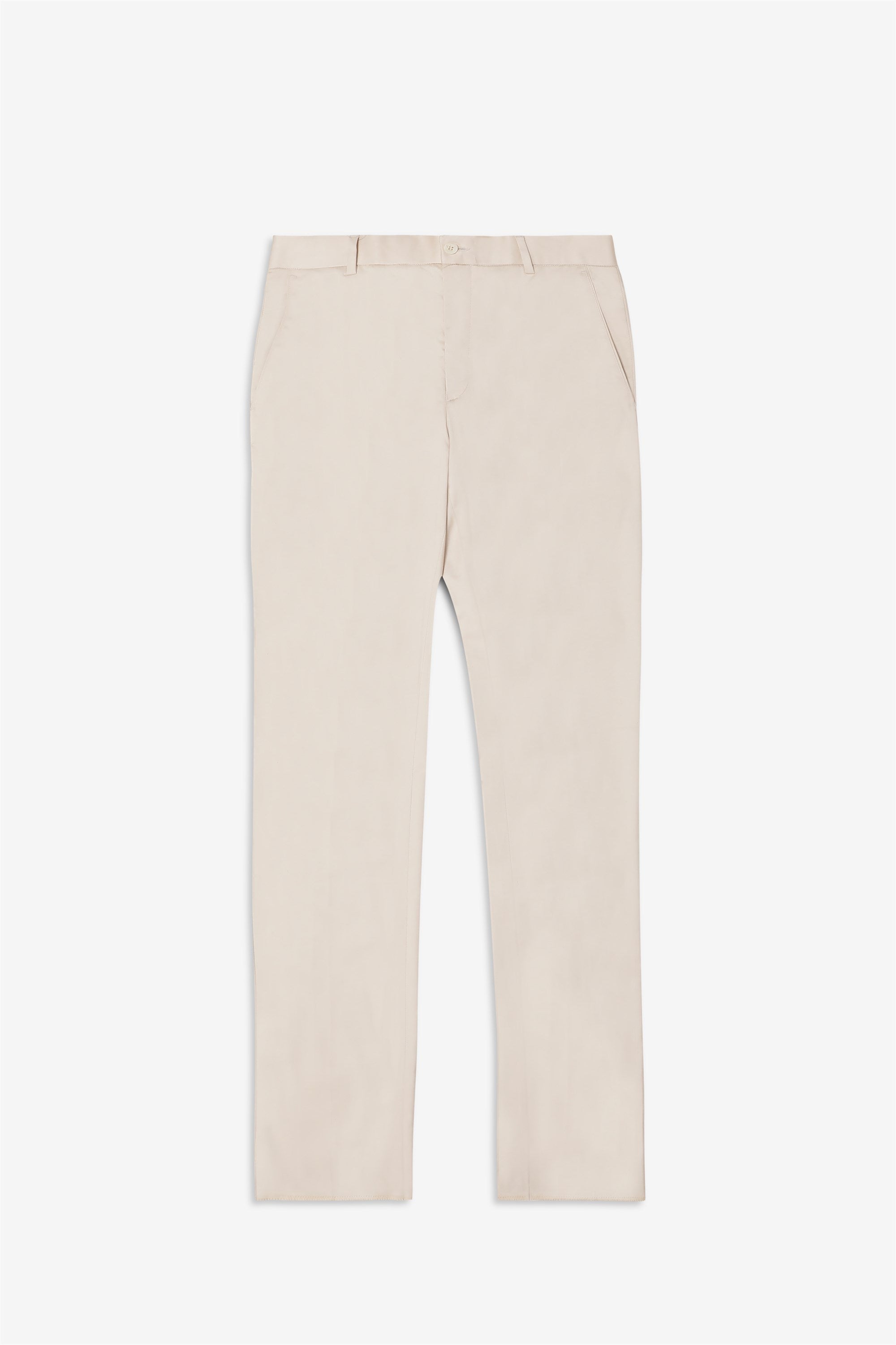 Bare Brown Stretch Slim Fit Cotton Trousers - Beige