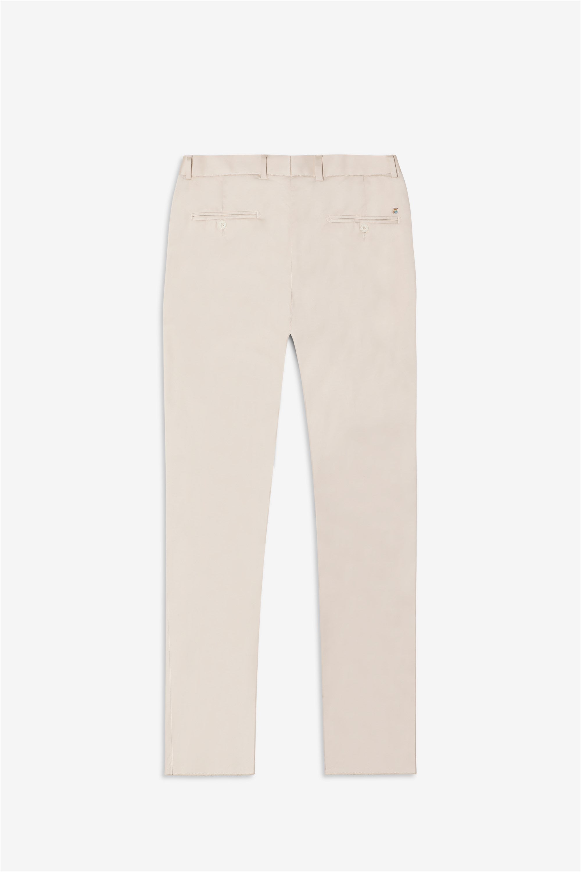 Bare Brown Stretch Slim Fit Cotton Trousers - Beige