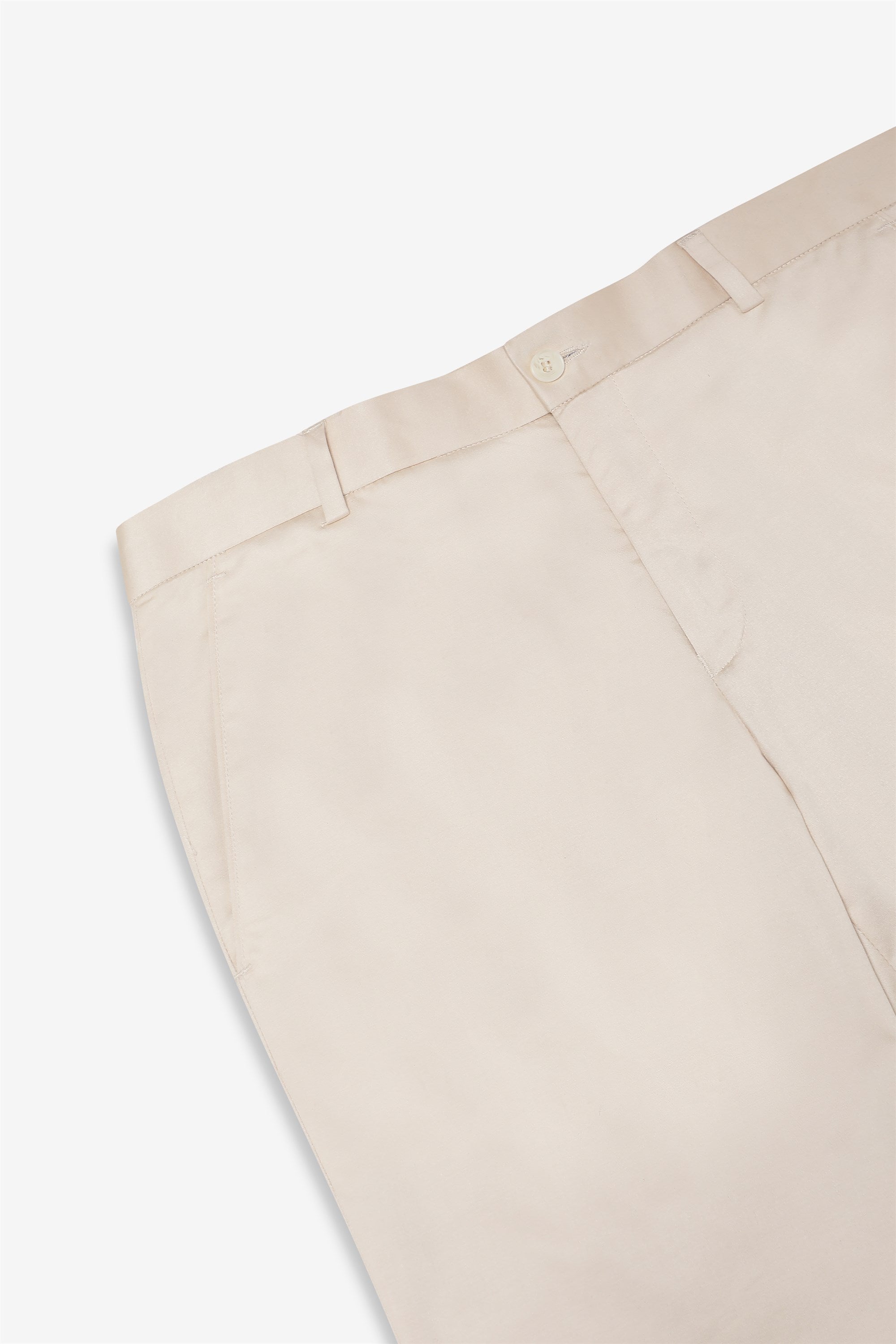 Bare Brown Stretch Slim Fit Cotton Trousers - Beige
