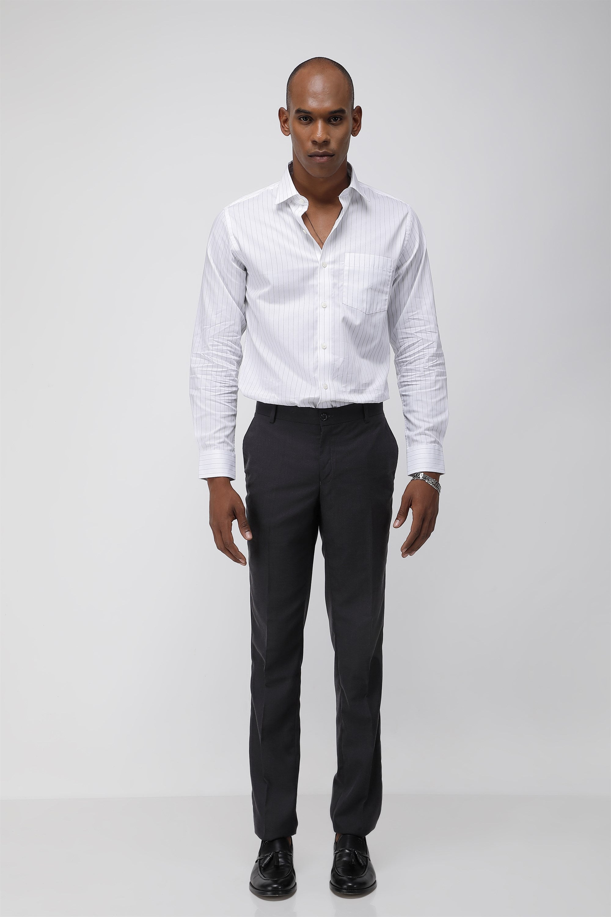 T the brand Formal Twill Flat Front Trouser - Black