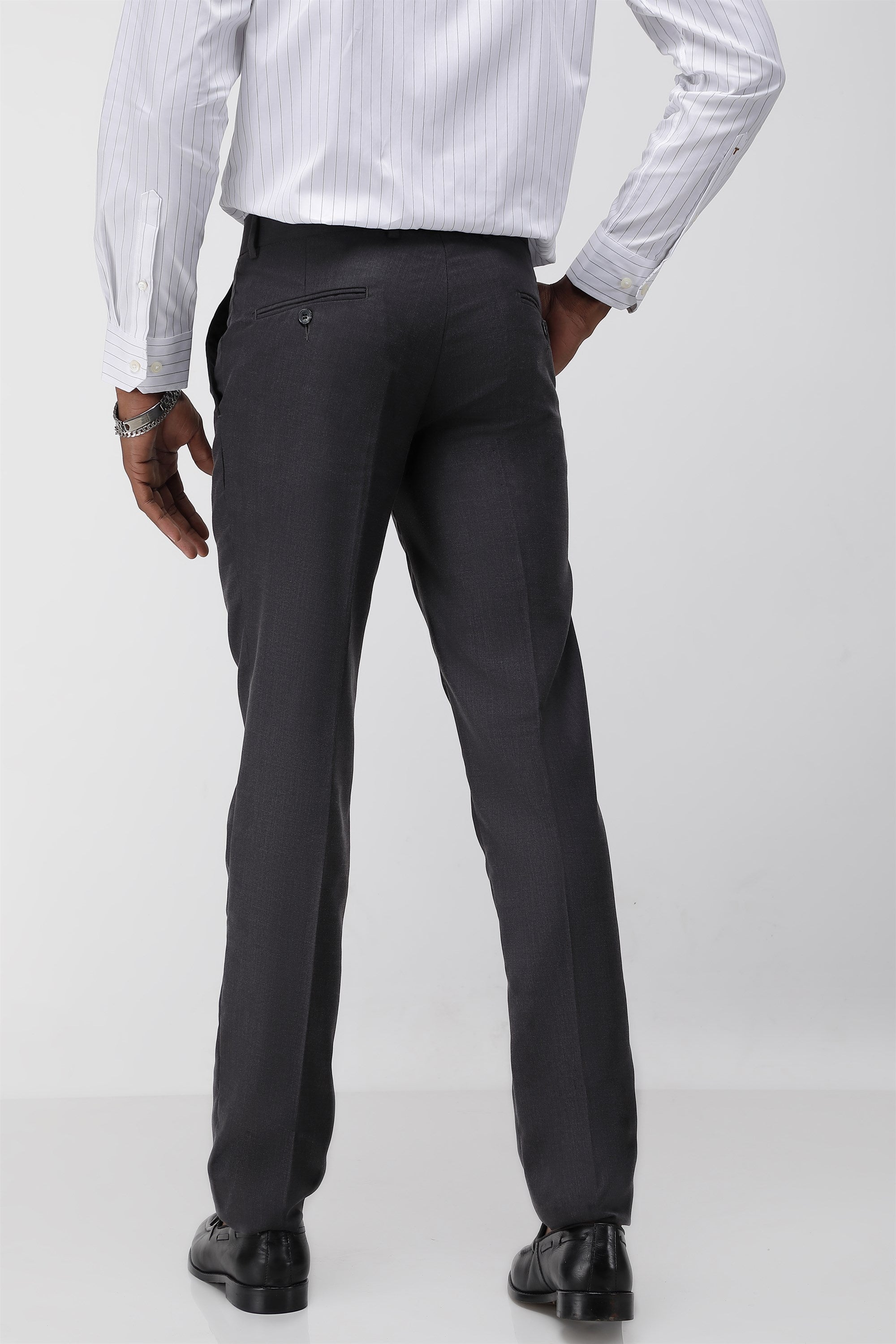 T the brand Formal Twill Flat Front Trouser - Black