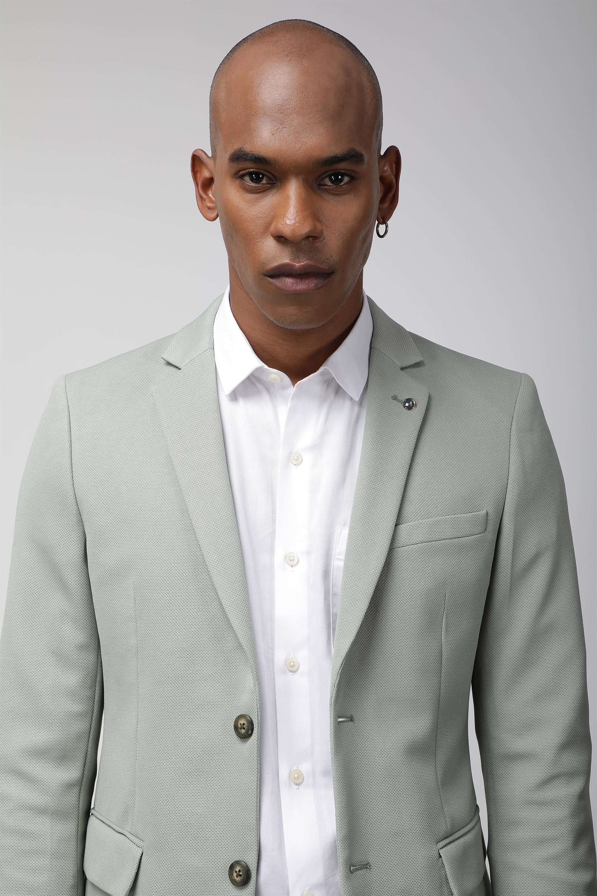 T the brand Slim Fit Knit Blazer - Green