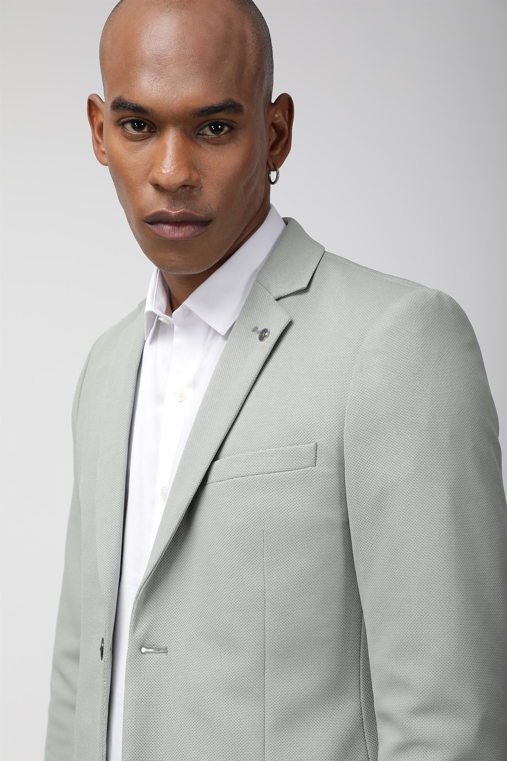 T the brand Slim Fit Knit Blazer - Green