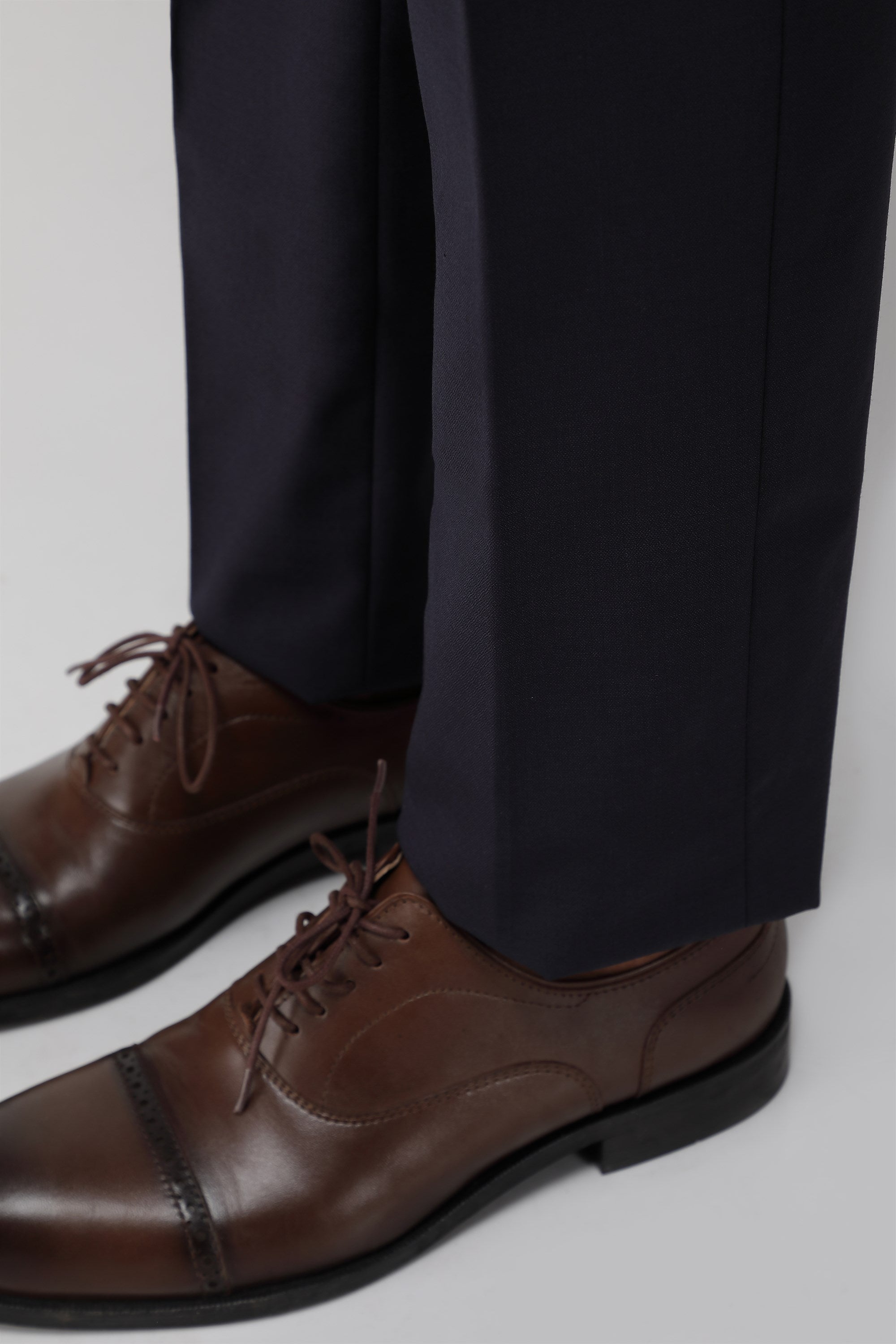 T the brand Stretch Formal Flat Front Trouser - Navy Blue